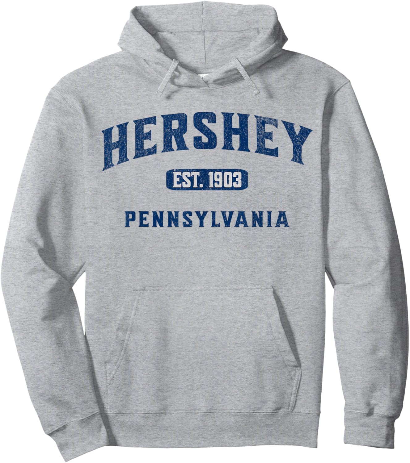 Visit Hershey Pennsylvania Vintage Athletic Souvenir Hoodie - Hoodie | Ash