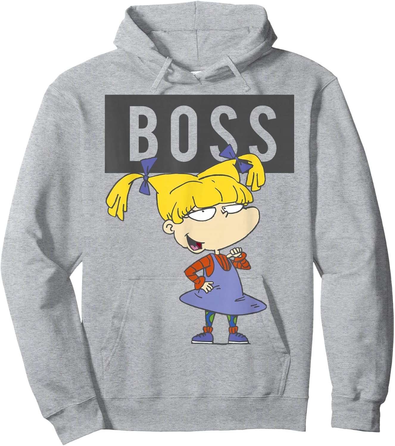 Rugrats Angelica Boss Word Cutout Hoodie - Hoodie | Ash