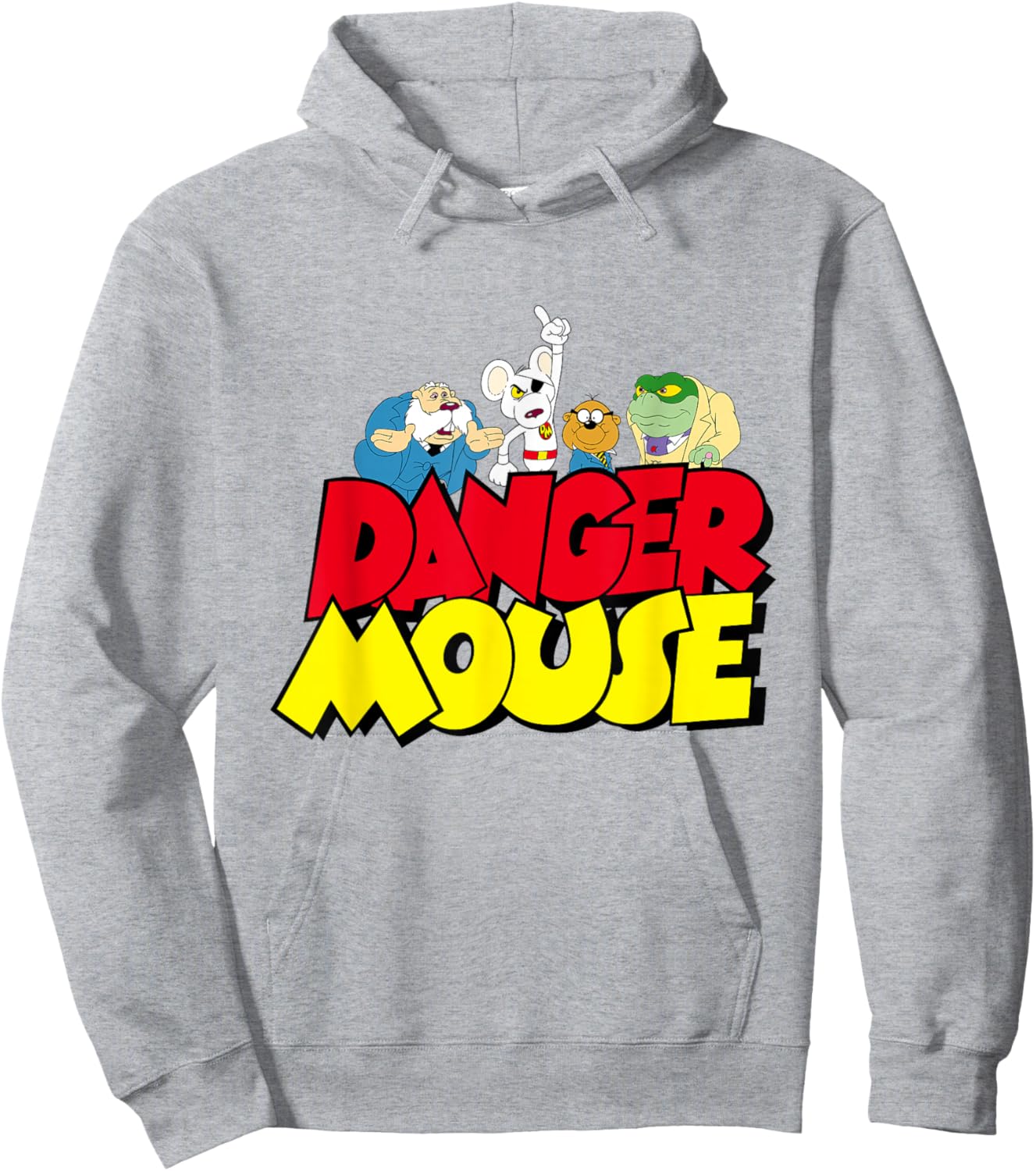 Danger Mouse Logo With Characters Hoodie - Hoodie | Ash
