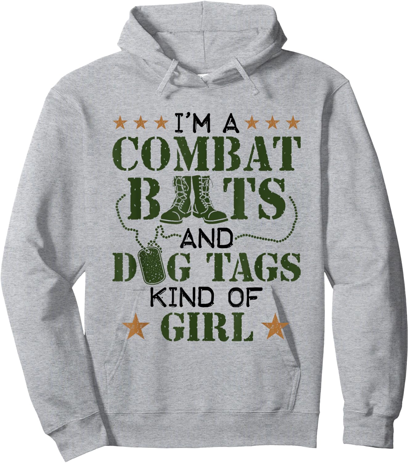 Women Military Veteran Combat Boots Dog Tags Kind Of Girl Hoodie - Hoodie | Ash