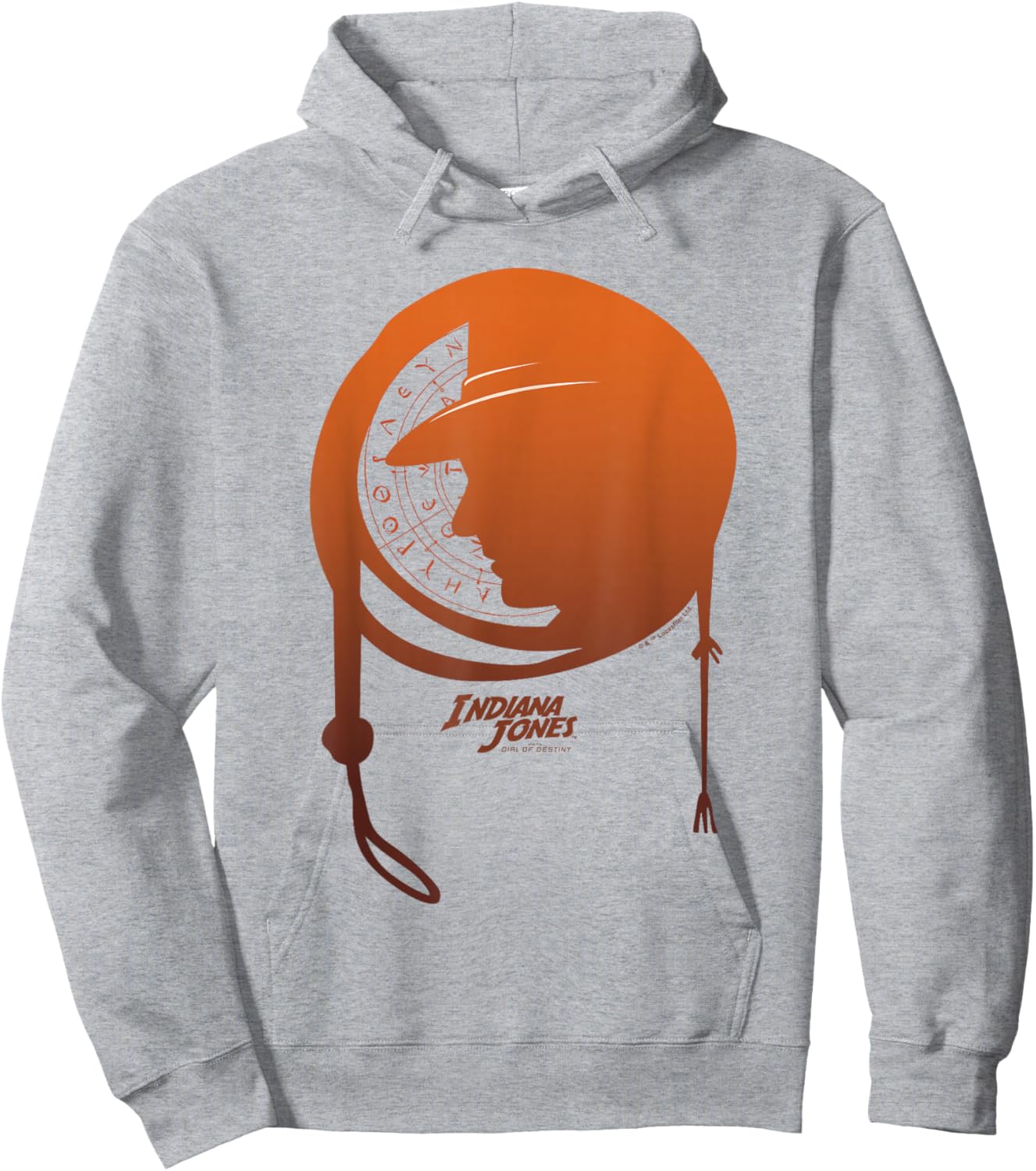 Indiana Jones and The Dial of Destiny Whip Shadow Portrait Hoodie - Hoodie | Ash