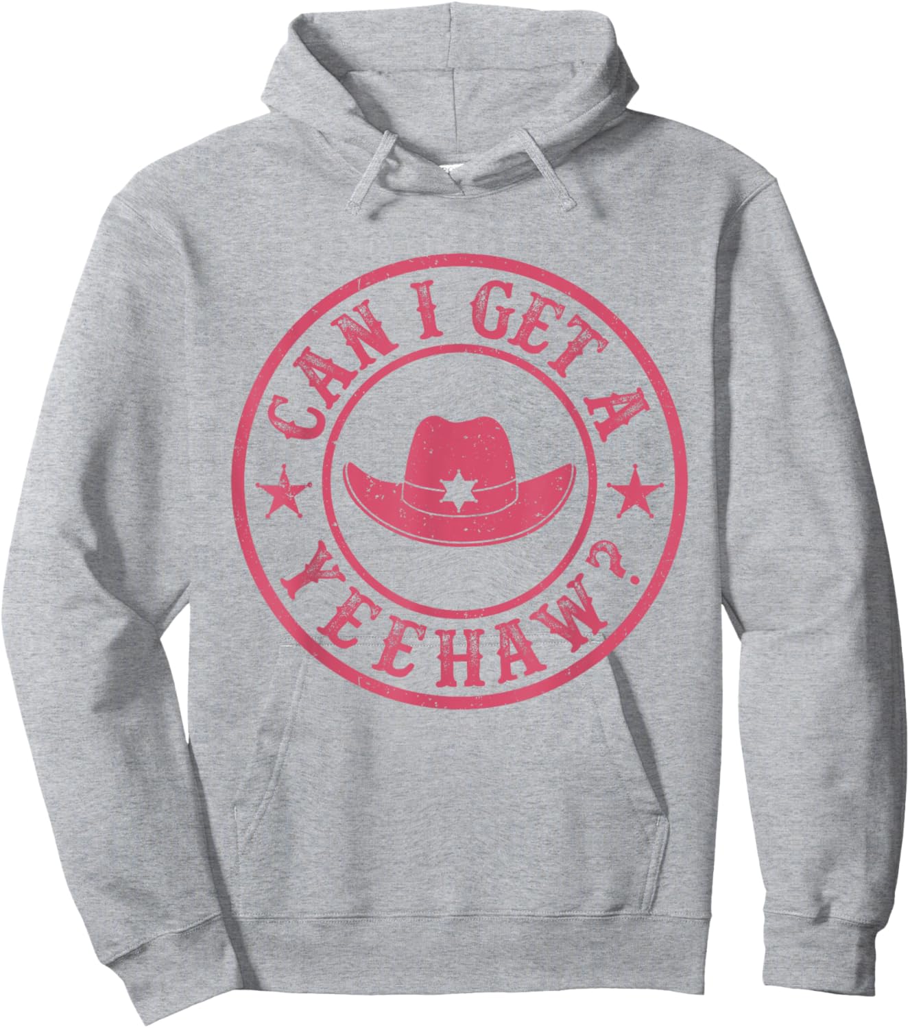 Vintage Can I Get A Yeehaw Cowboy Hat Western Country Music Hoodie - Hoodie | Ash