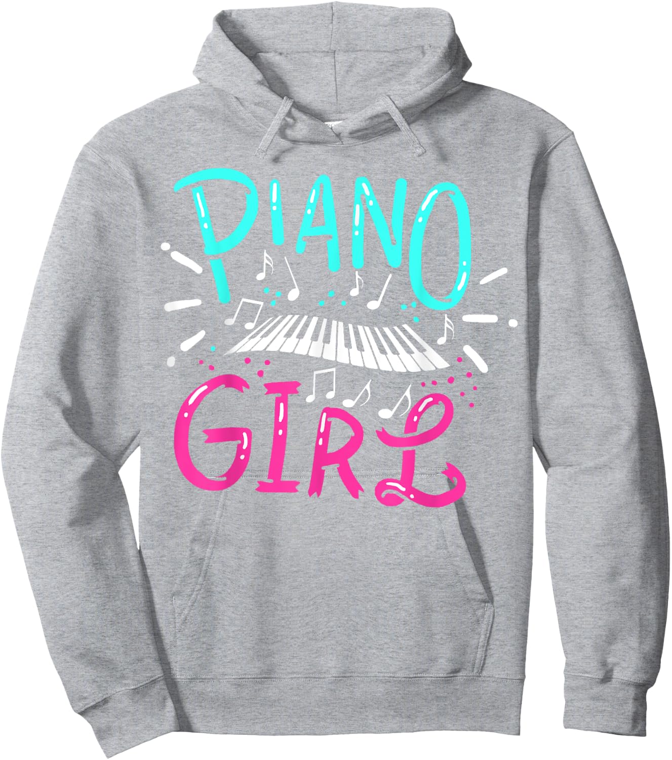 Piano Girl Pianist Music Notes Gift Hoodie - Hoodie | Ash