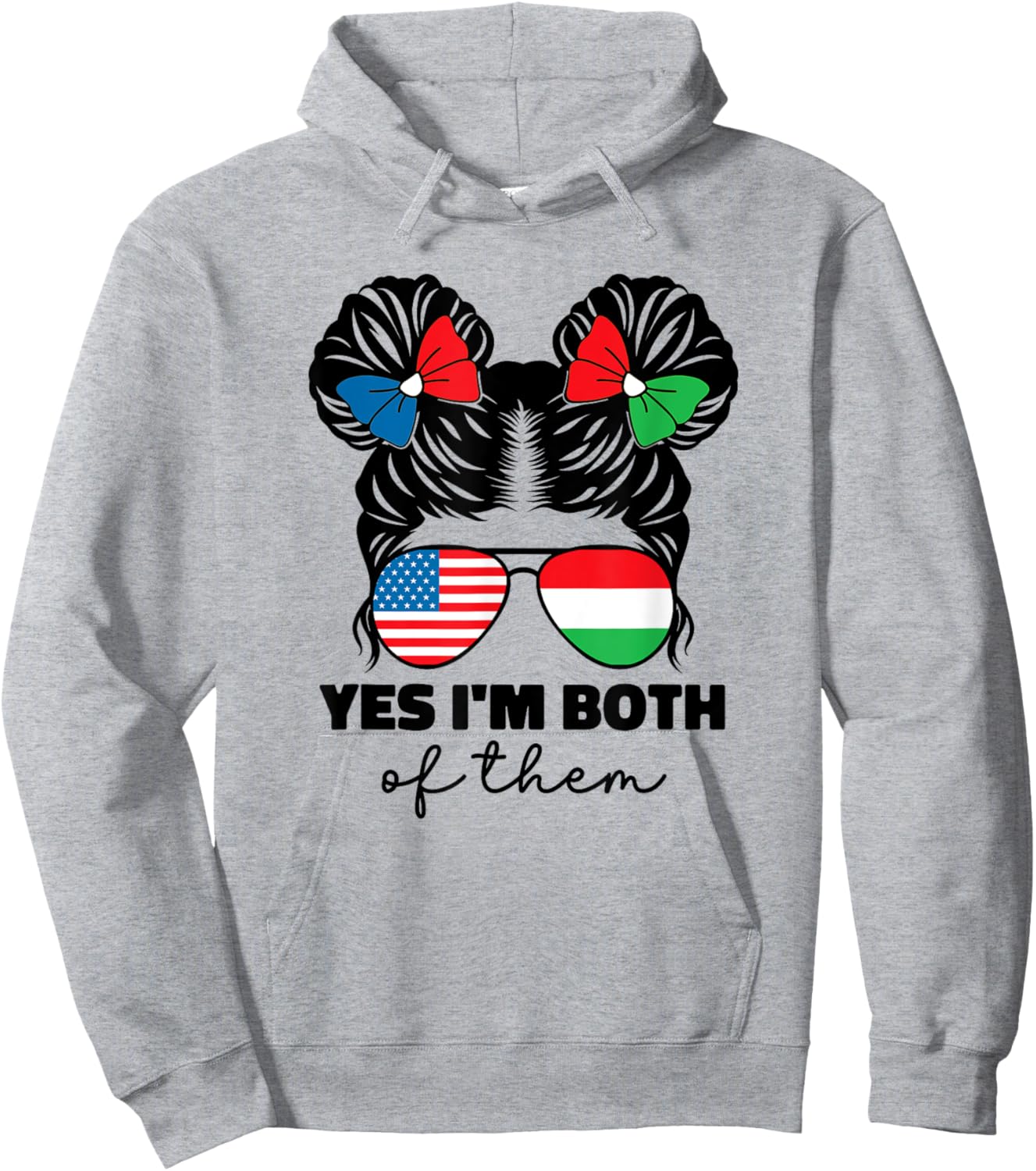Half Hungarian And American Hungary Flag Magyar Kids Girl Hoodie - Hoodie | Ash