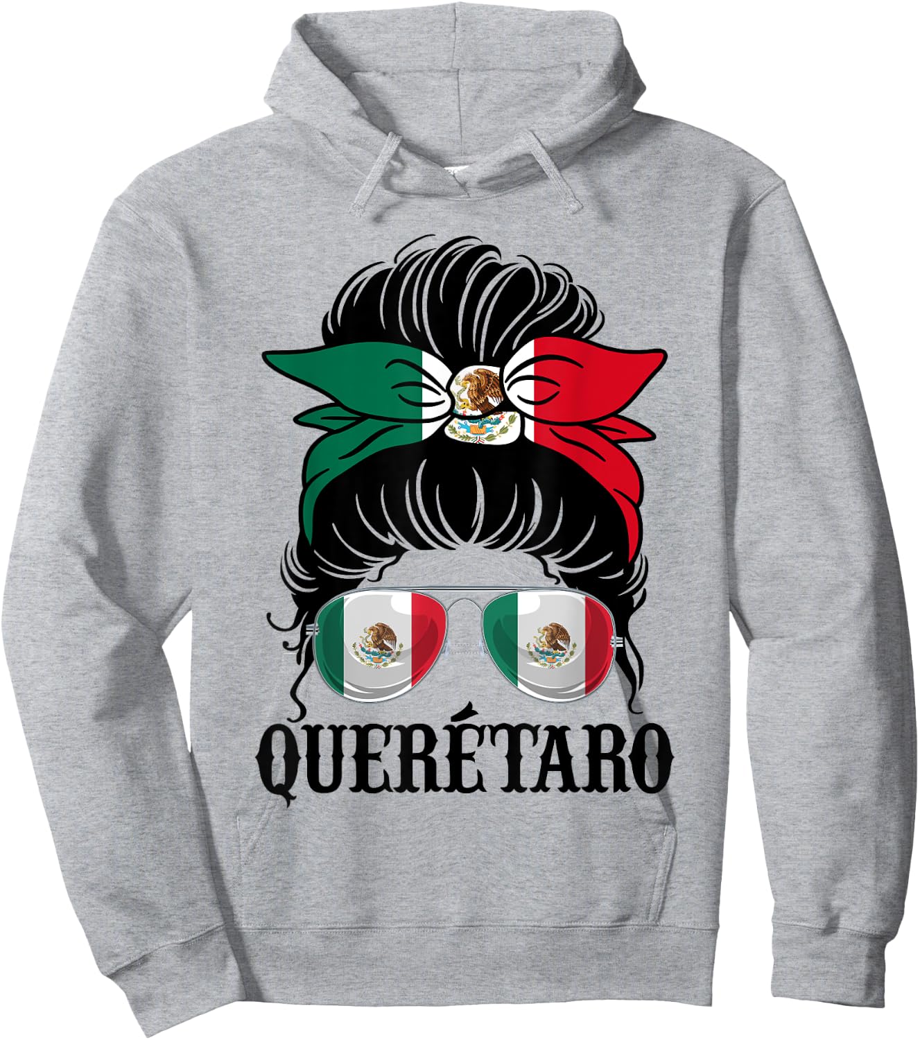 Queretaro Mexico Pride Mexican Flag State Hoodie - Hoodie | Ash