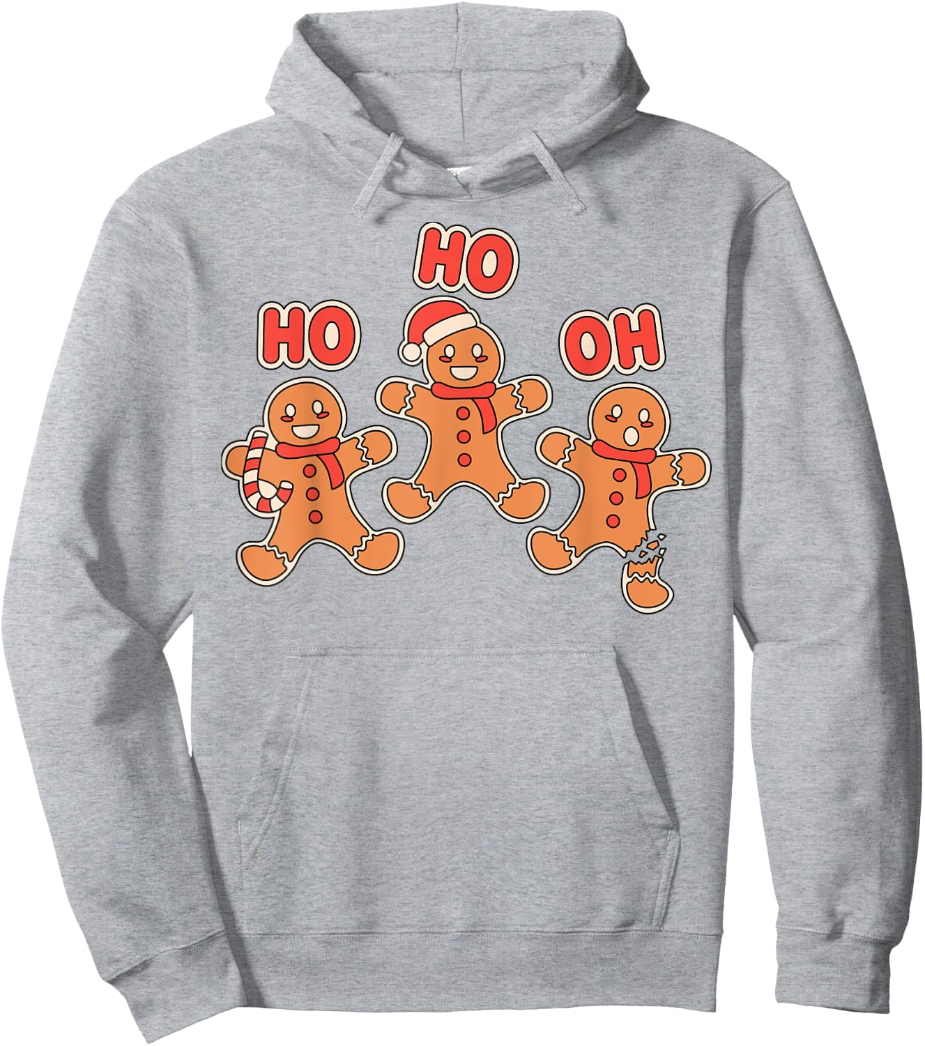 Ho Ho Oh Snap Gingerbread Man Broken Leg Christmas Shirt Hoodie - Hoodie | Ash