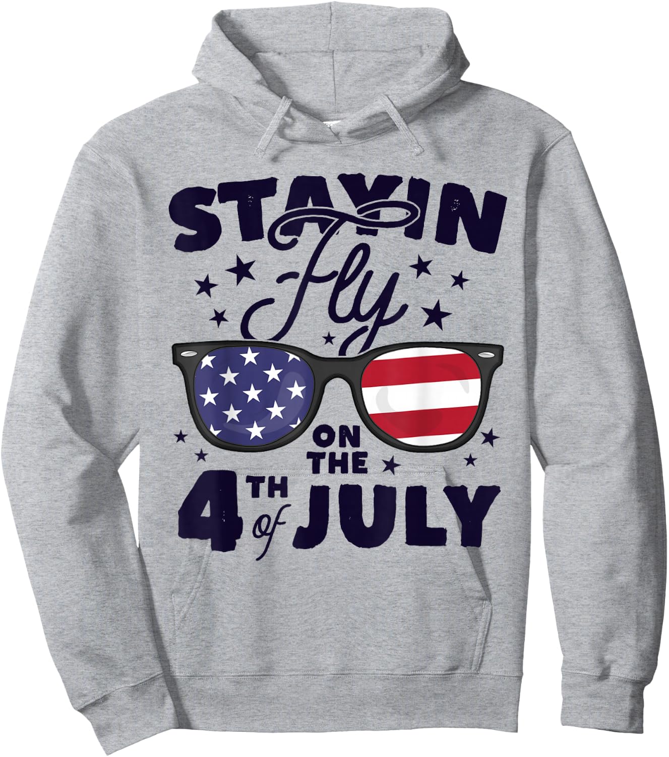 Staying Fly On The 4th of July Kids Sunglasses Patriotic Hoodie - Hoodie | Ash