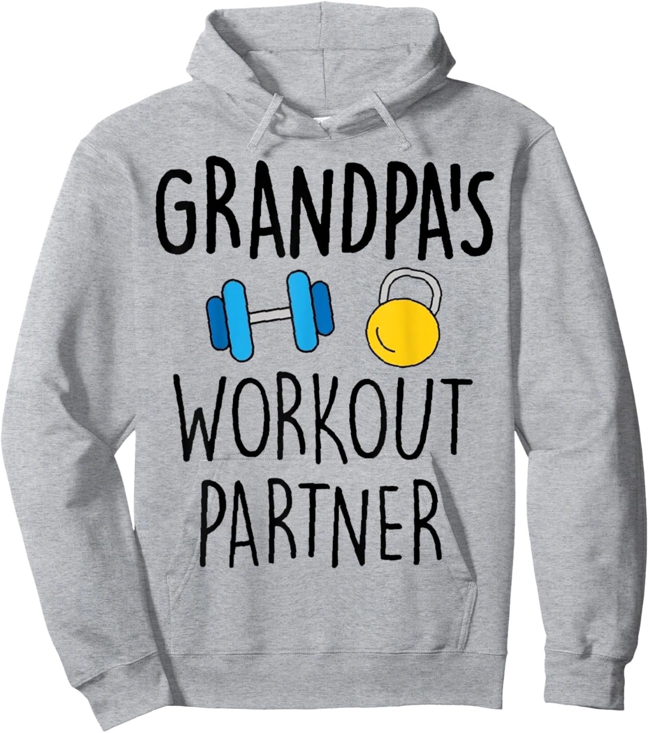 Grandpa's Workout Partner Gym Baby Funny Hoodie - Hoodie | Ash