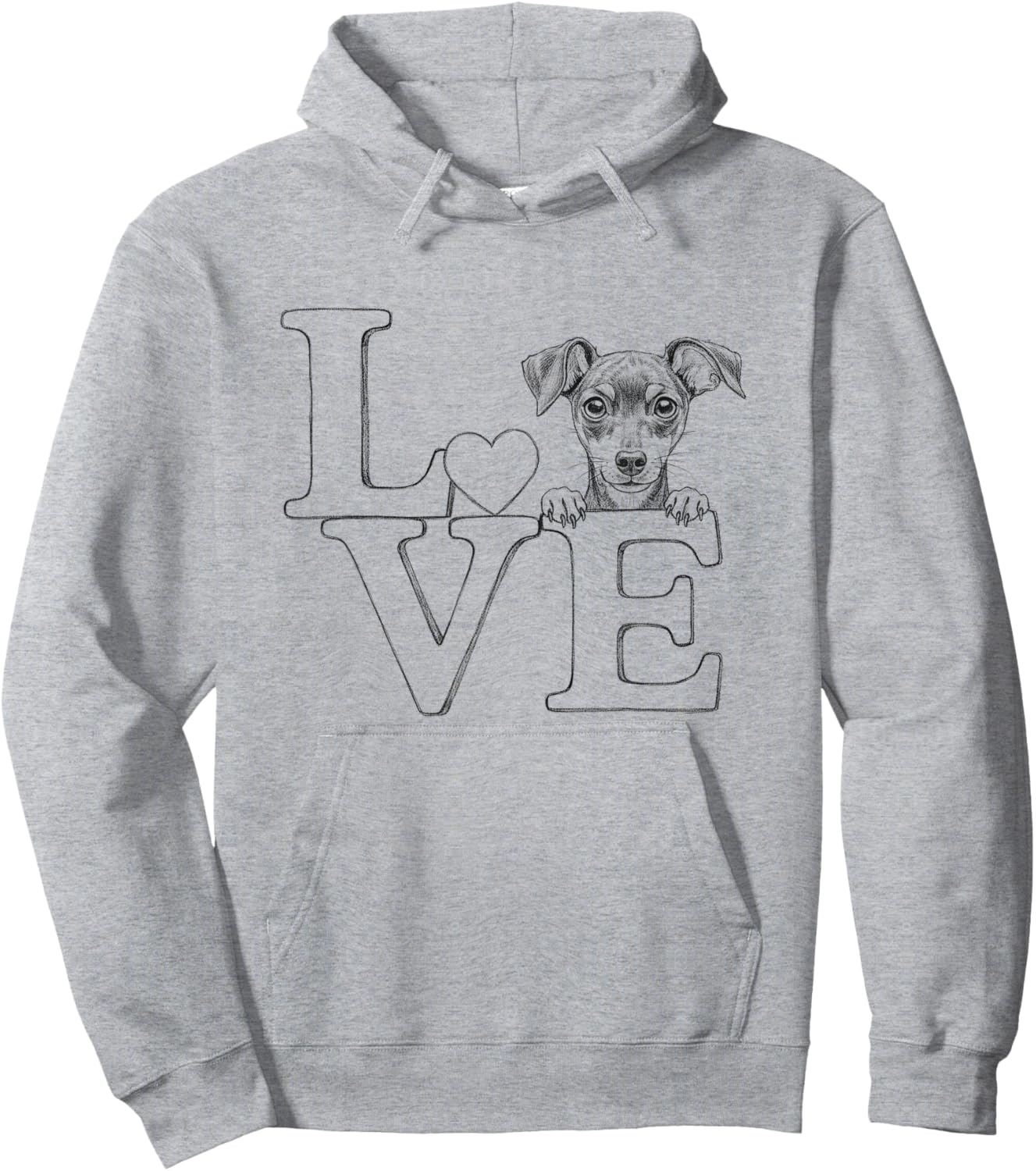 Miniature Pinscher Min Pin Love Art For Dog Owner Hoodie - Hoodie | Ash