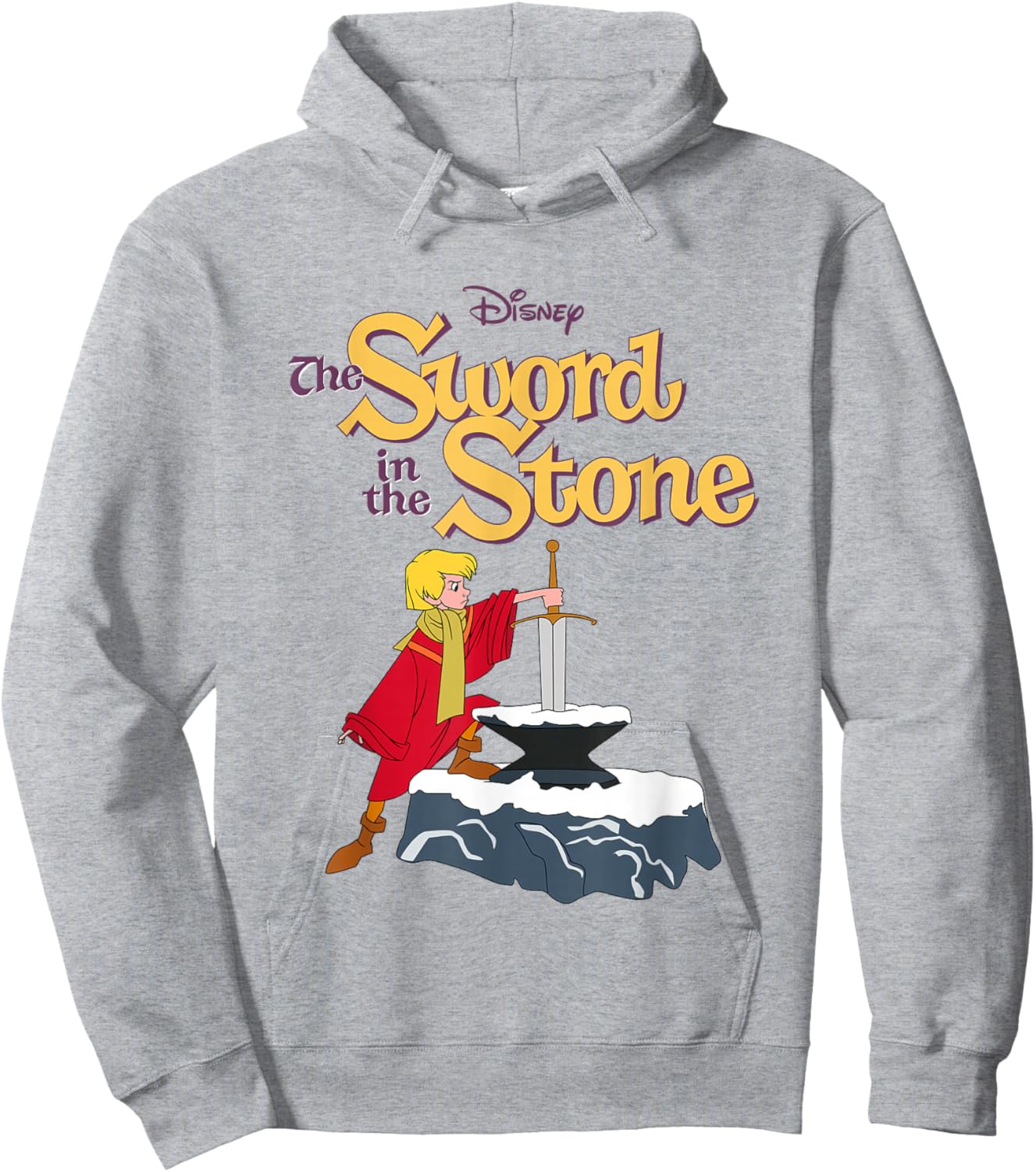 Disney The Sword in the Stone Iconic Arthur Big Chest Poster Hoodie - Hoodie | Ash