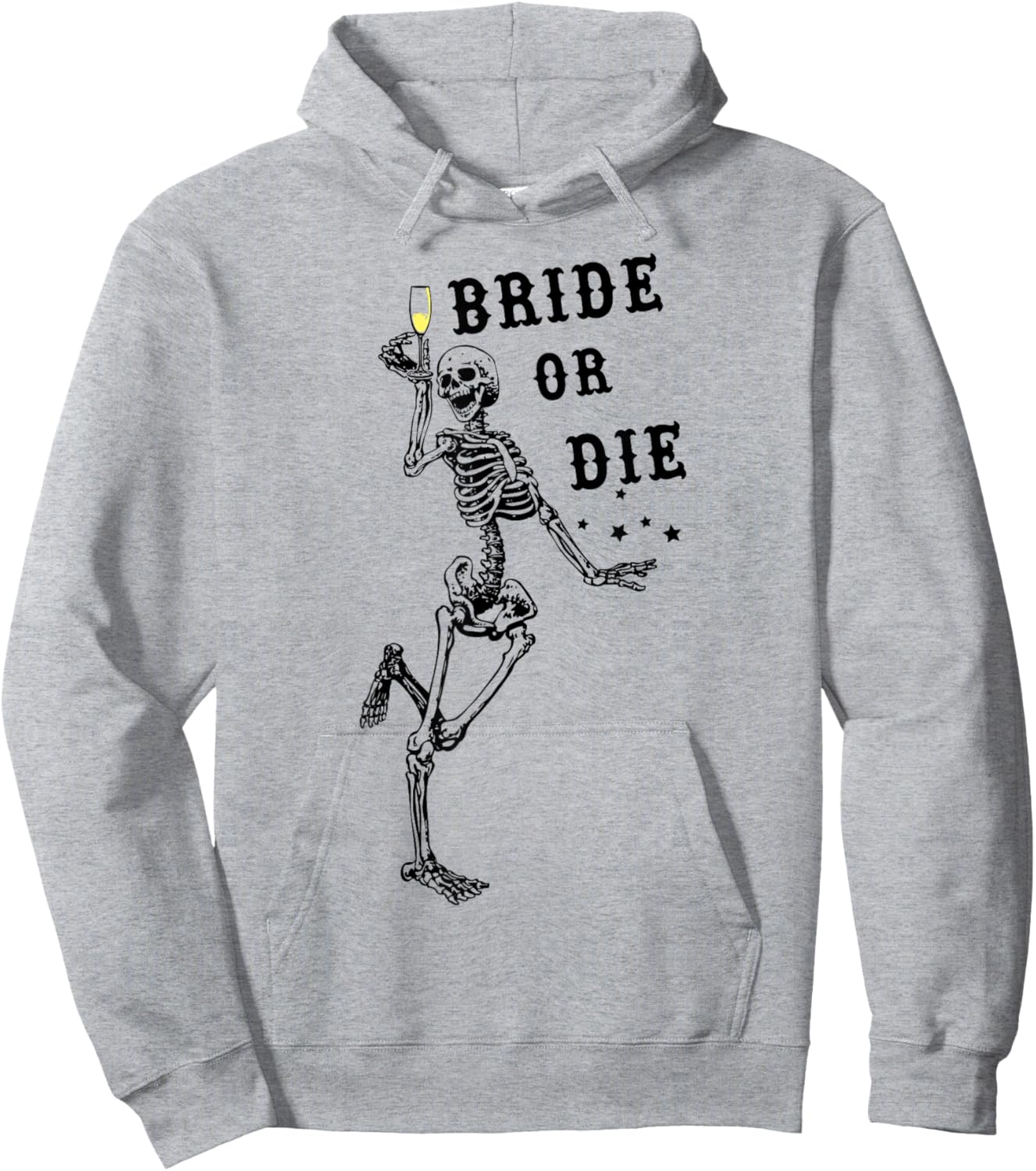 Bride Or Die Dancing Skeleton Gothic Bachelorette Party Hoodie - Hoodie | Ash
