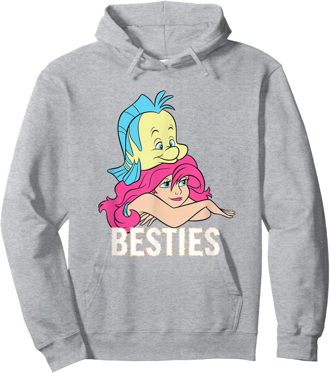 Disney The Little Mermaid Ariel And Flounder Besties Retro Hoodie - Hoodie | Ash