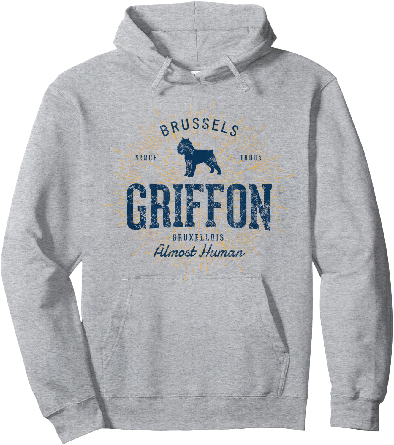 Retro Vintage Brussels Griffon Hoodie - Hoodie | Ash