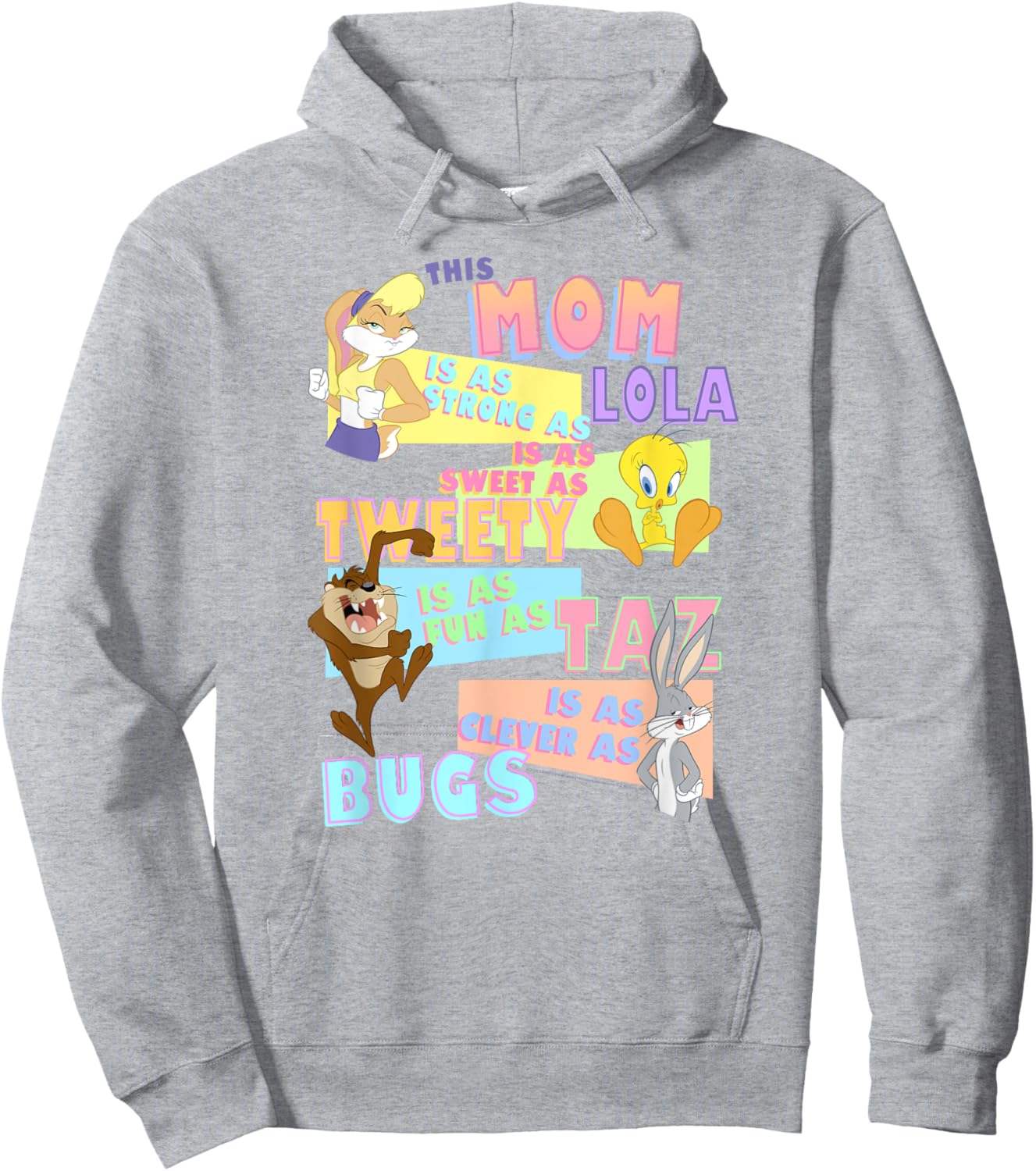 Looney Tunes Mother's Day Vintage Group Shot This Mom Is... Hoodie - Hoodie | Ash