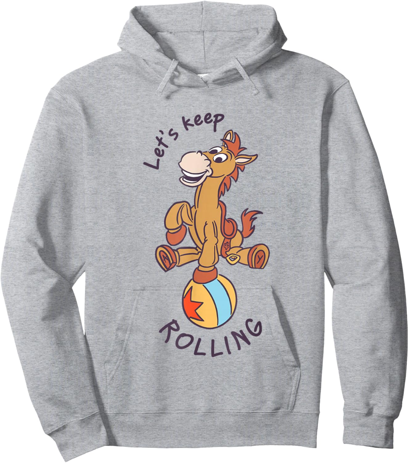 Disney Pixar Toy Story Cute Bullseye Let's Keep Rolling Logo Hoodie - Hoodie | Ash