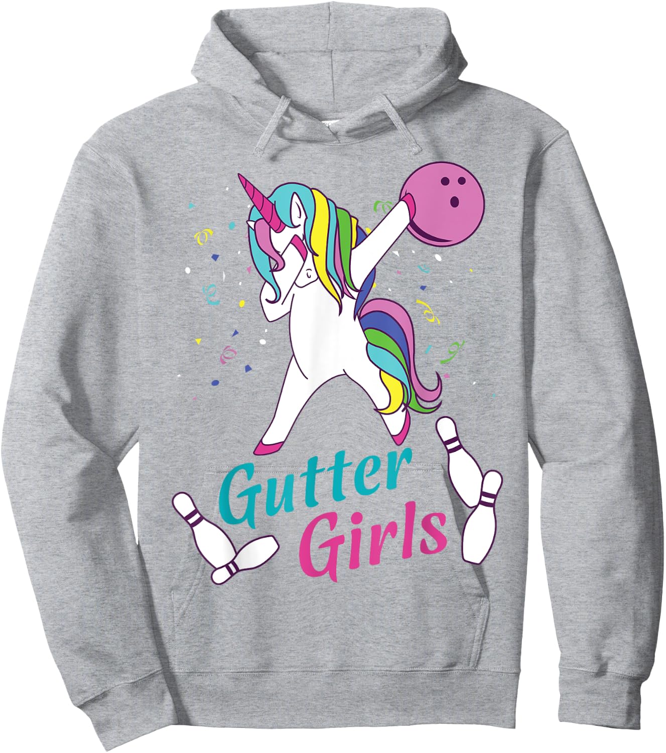 Gutter Girls Unicorn Bowling Team Shirt Hoodie - Hoodie | Ash