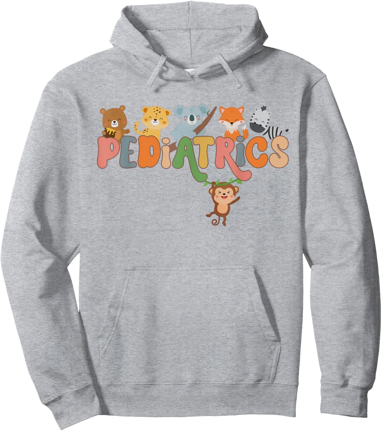 Pediatric Nurse Animals Peds Nurse Crew School Nurse Week Hoodie - Hoodie | Ash
