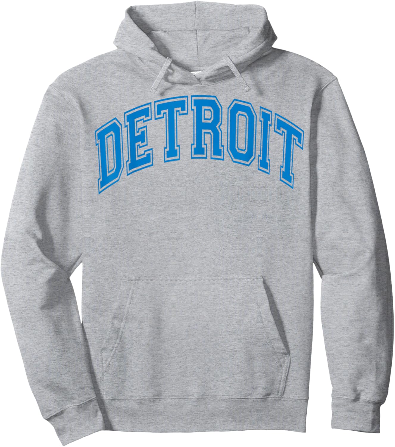 Detroit Blue Retro Vintage Distressed Arched Text Hoodie - Hoodie | Ash