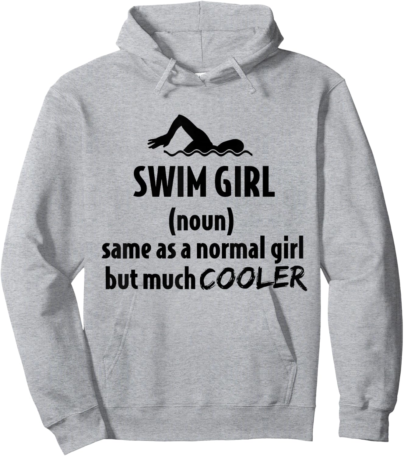 Swim Girl Female Swimming Girl Hoodie - Hoodie | Ash