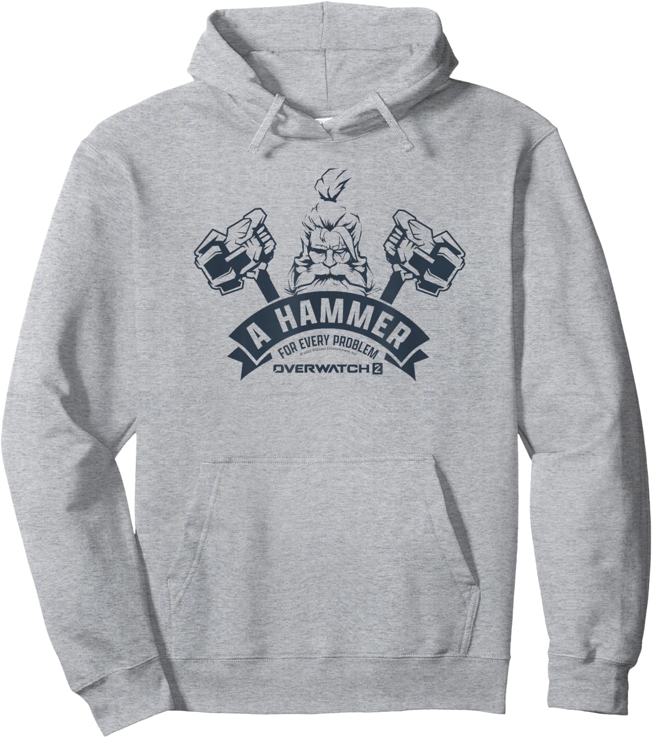 Overwatch 2 Reinhardt A Hammer for Every Problem Logo Hoodie - Hoodie | Ash