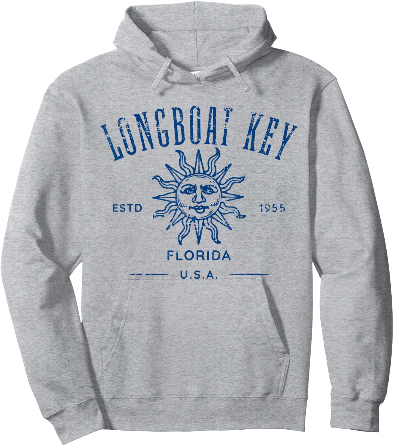 Longboat Key Florida Vintage Distressed Design Souvenir Hoodie - Hoodie | Ash
