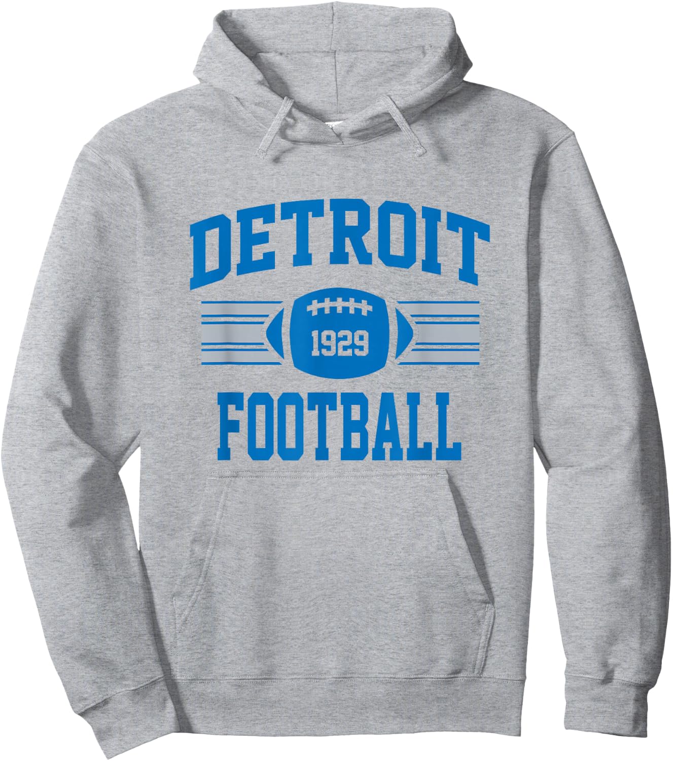 Detroit Football Athletic Vintage Sports Team Fan Hoodie - Hoodie | Ash