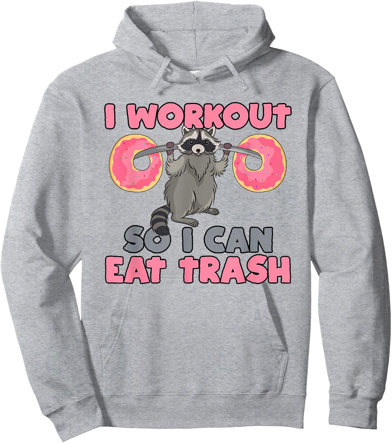 Trash Eating Racoon T Shirt Funny Gym Swole Rat Weightlifter Hoodie - Hoodie | Ash