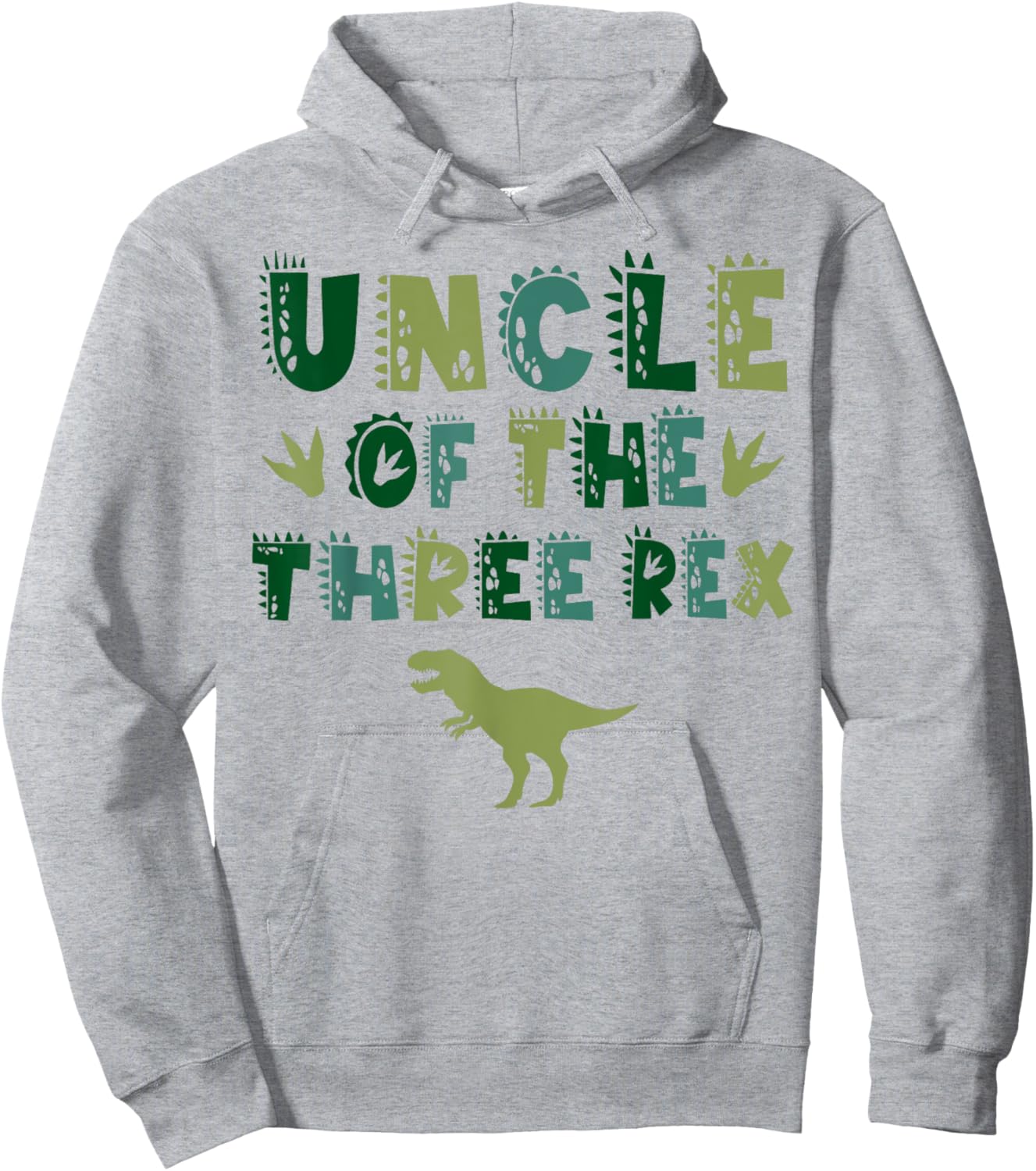 Uncle Of The Three Rex Birthday Shirts Dinosaur Family Hoodie - Hoodie | Ash