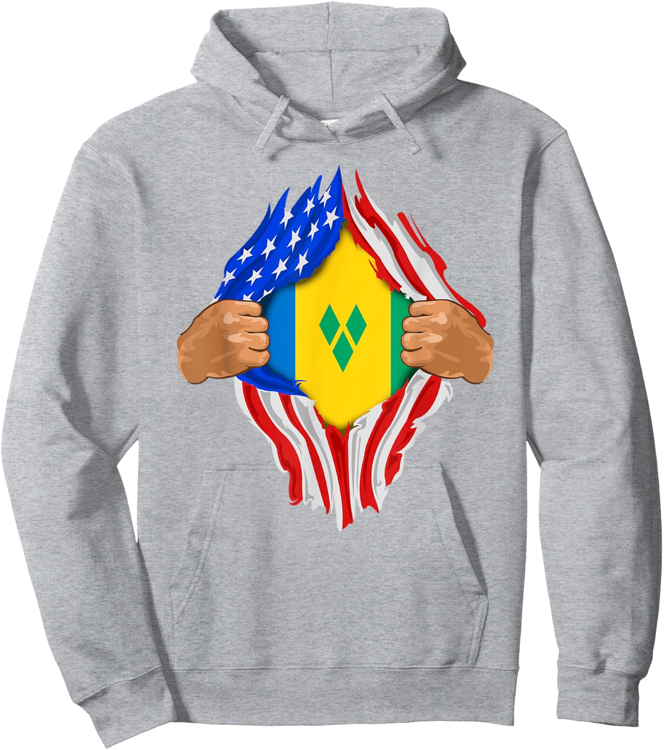 Saint Vincent and the Grenadines Blood Inside Me | Flag Gift Hoodie - Hoodie | Ash