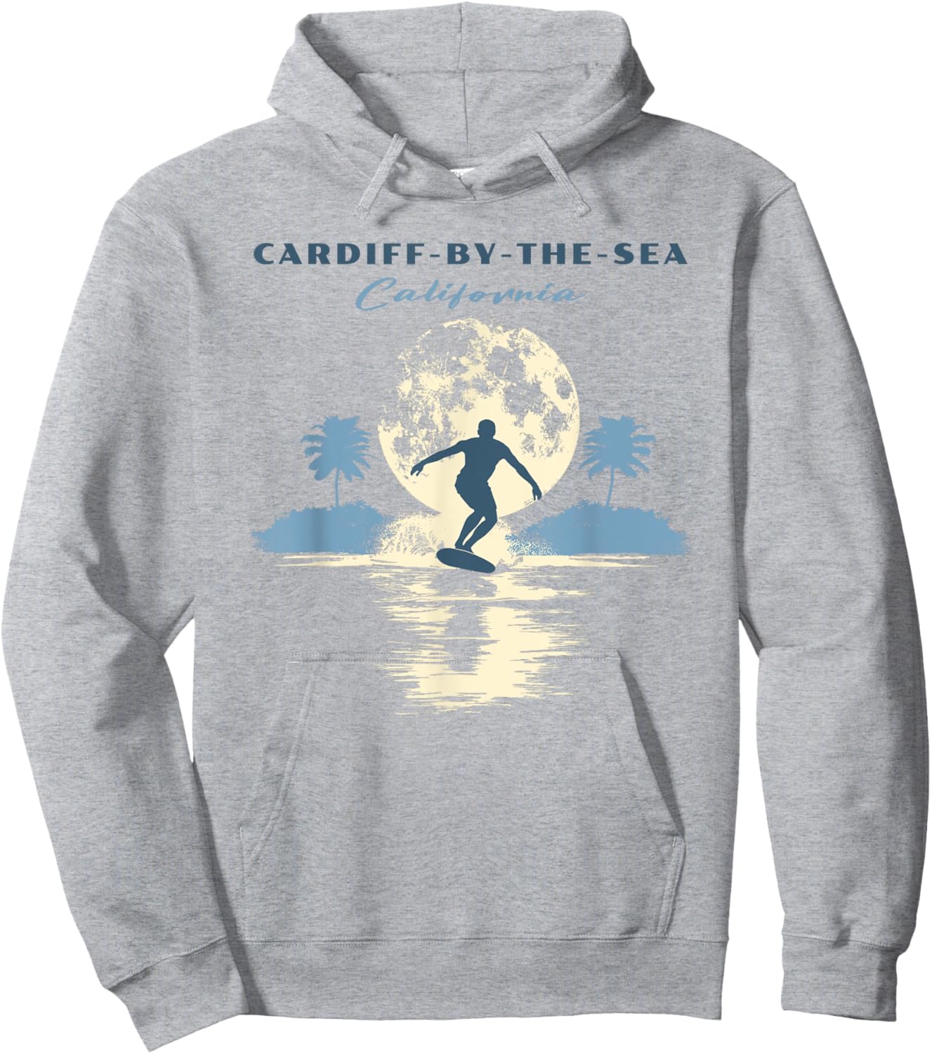 Cardiff-by-the-Sea Beach Retro Vintage Surf Women Kids Hoodie - Hoodie | Ash