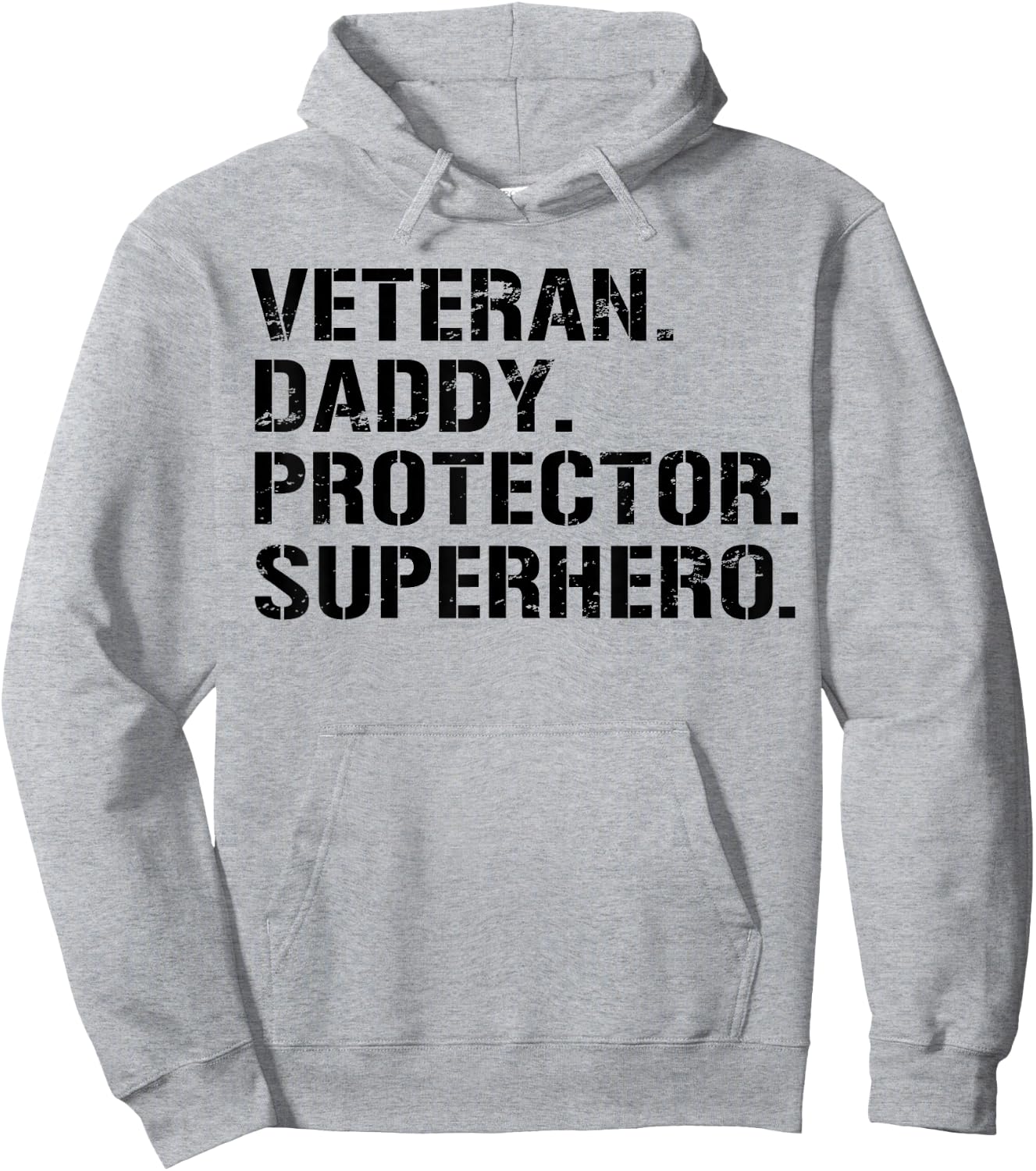 Fathers Day Gift Veteran Daddy Protector Superhero Hoodie - Hoodie | Ash