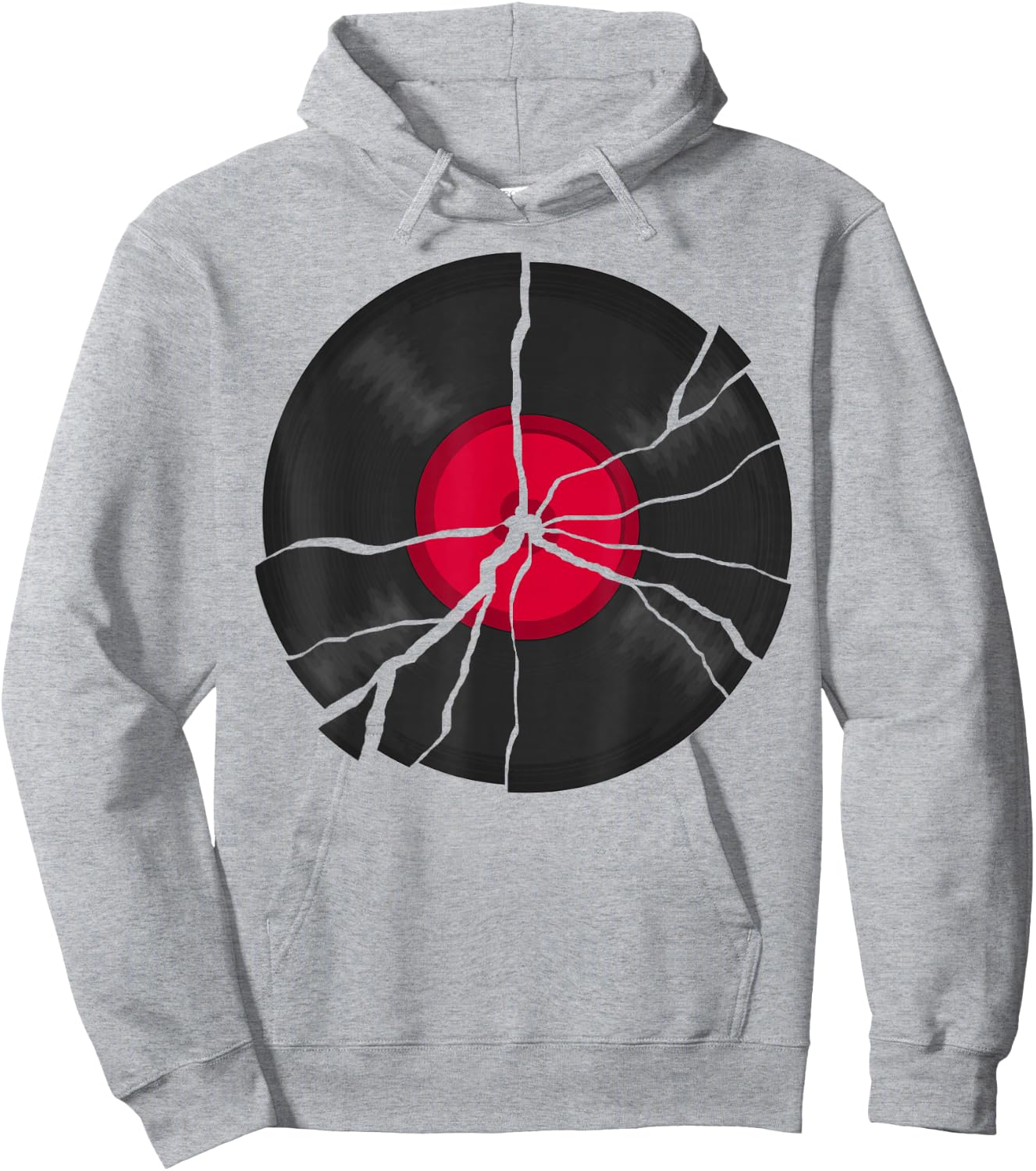 Broken Retro Vinyl Lp Music Record Hoodie - Hoodie | Ash