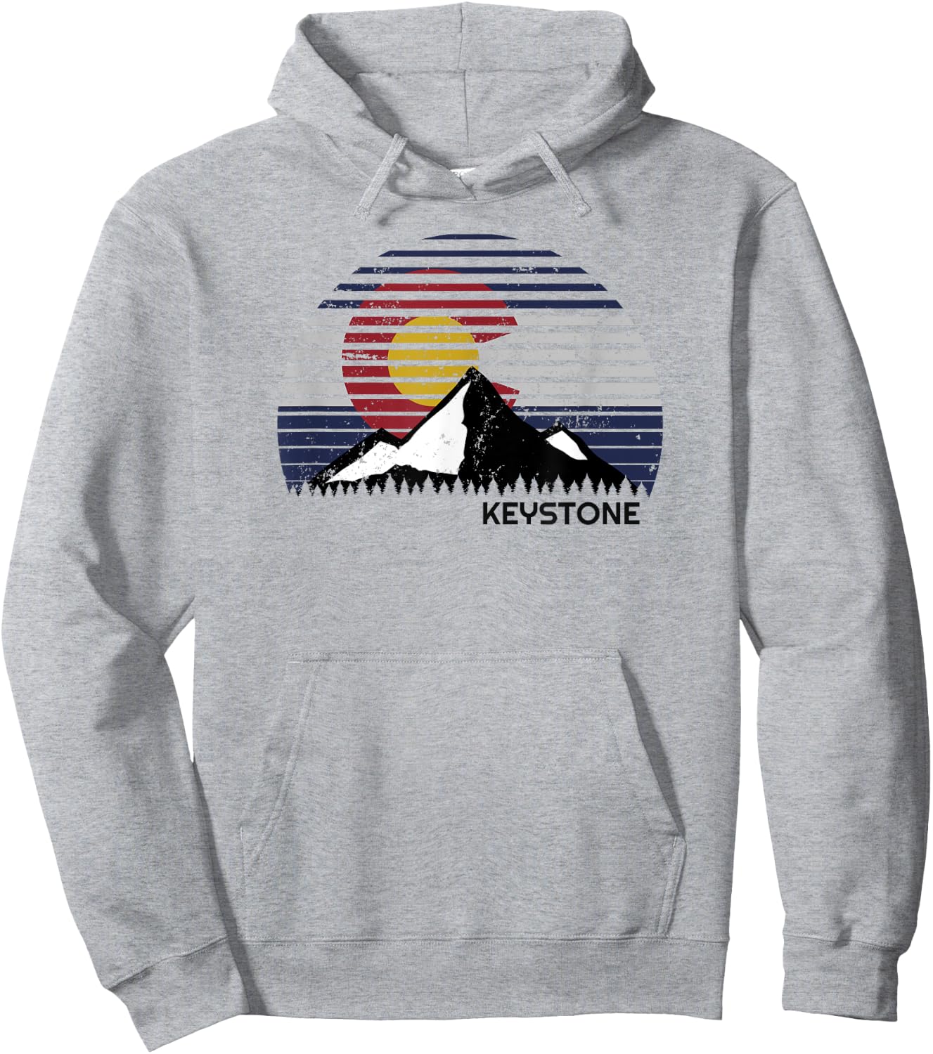 Keystone, Colorado x CO Flag Mountain Top Hoodie - Hoodie | Ash