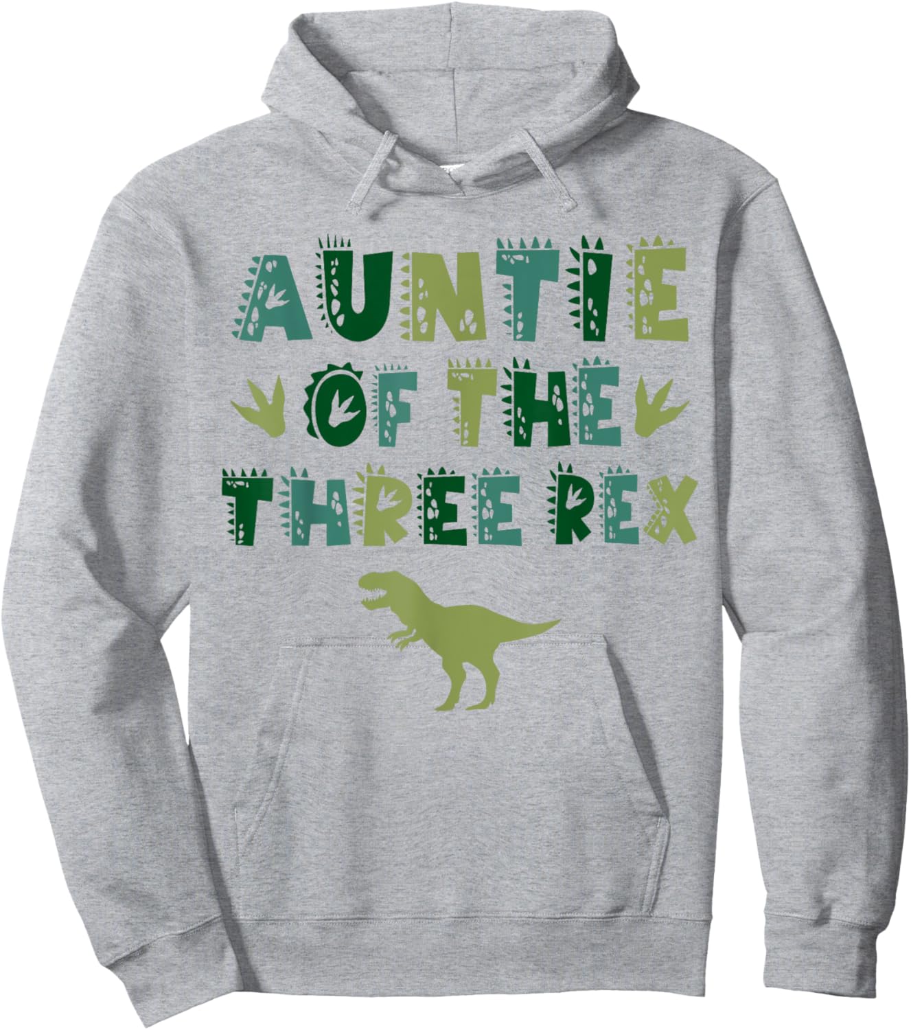 Auntie Of The Three Rex Birthday Shirts Dinosaur Family Hoodie - Hoodie | Ash