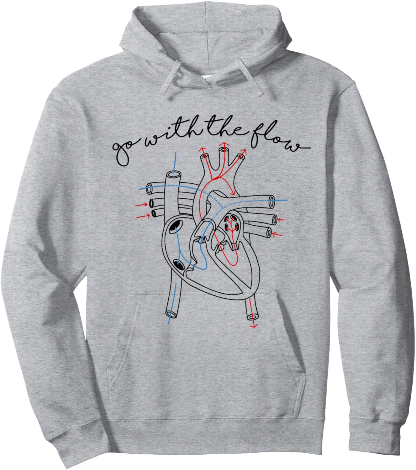 CVICU Cardiac Nurse Anatomy Cardiology Human Heart Flow Hoodie - Hoodie | Ash