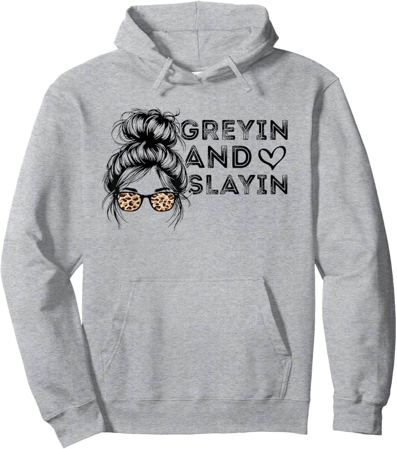 Funny retro Greyin And Slayin Quote for Workout Gym Hoodie - Hoodie | Ash