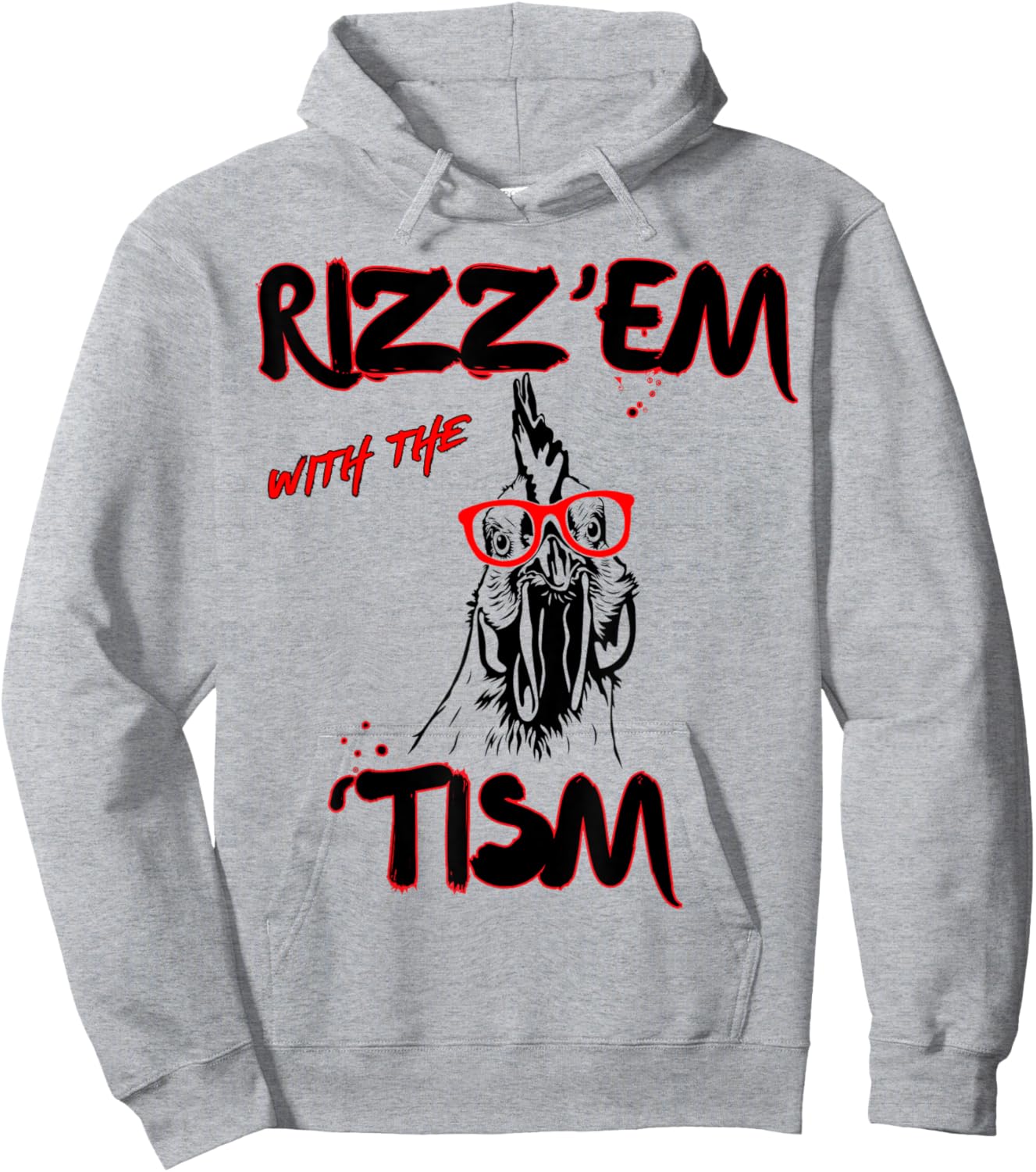 Rizz Em With The Tism Chicken Autistic 90s Bootleg Rap Hoodie - Hoodie | Ash