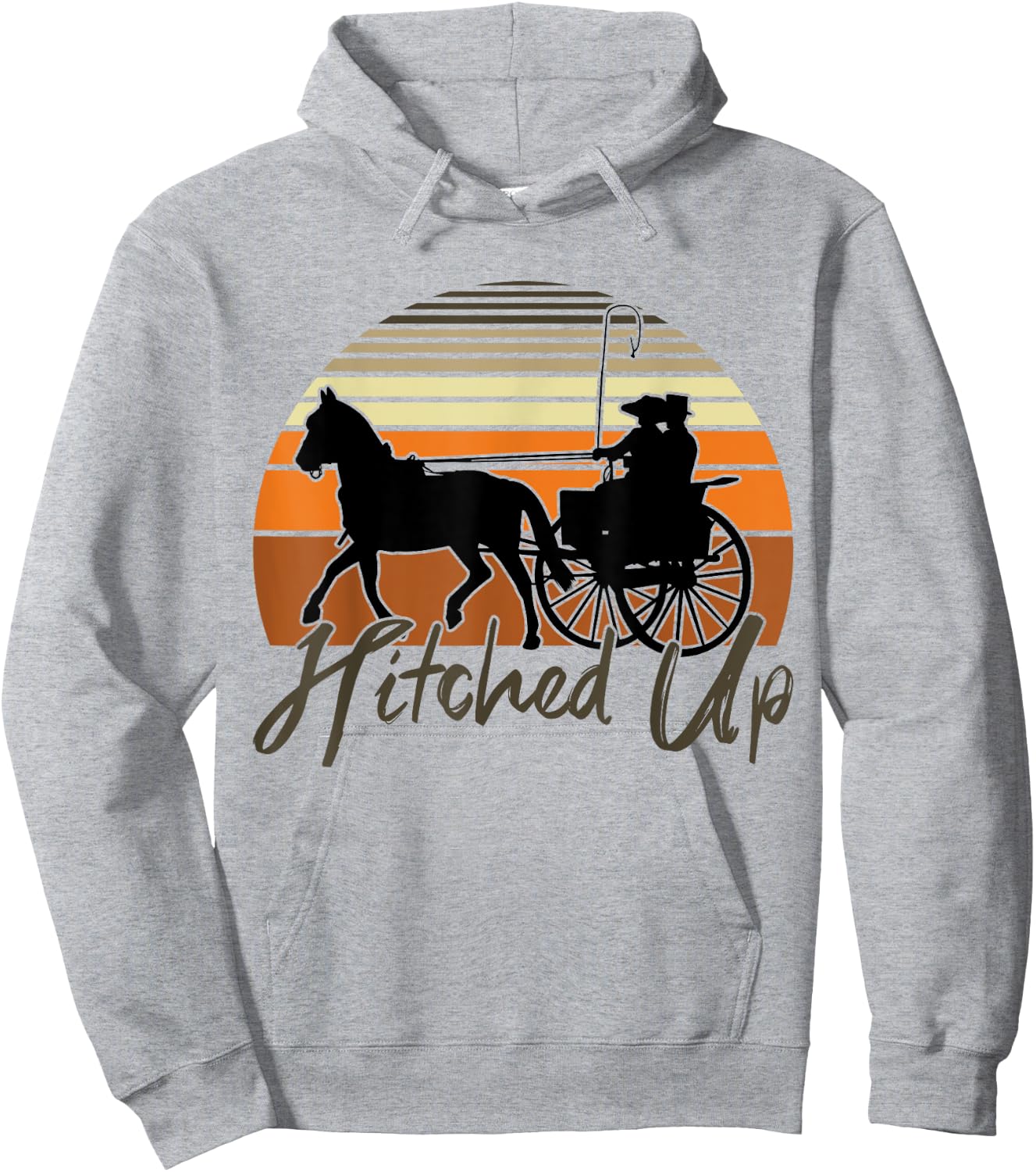 Fine Harness Horse Team Pleasure Driving Lifestyle Hoodie - Hoodie | Ash