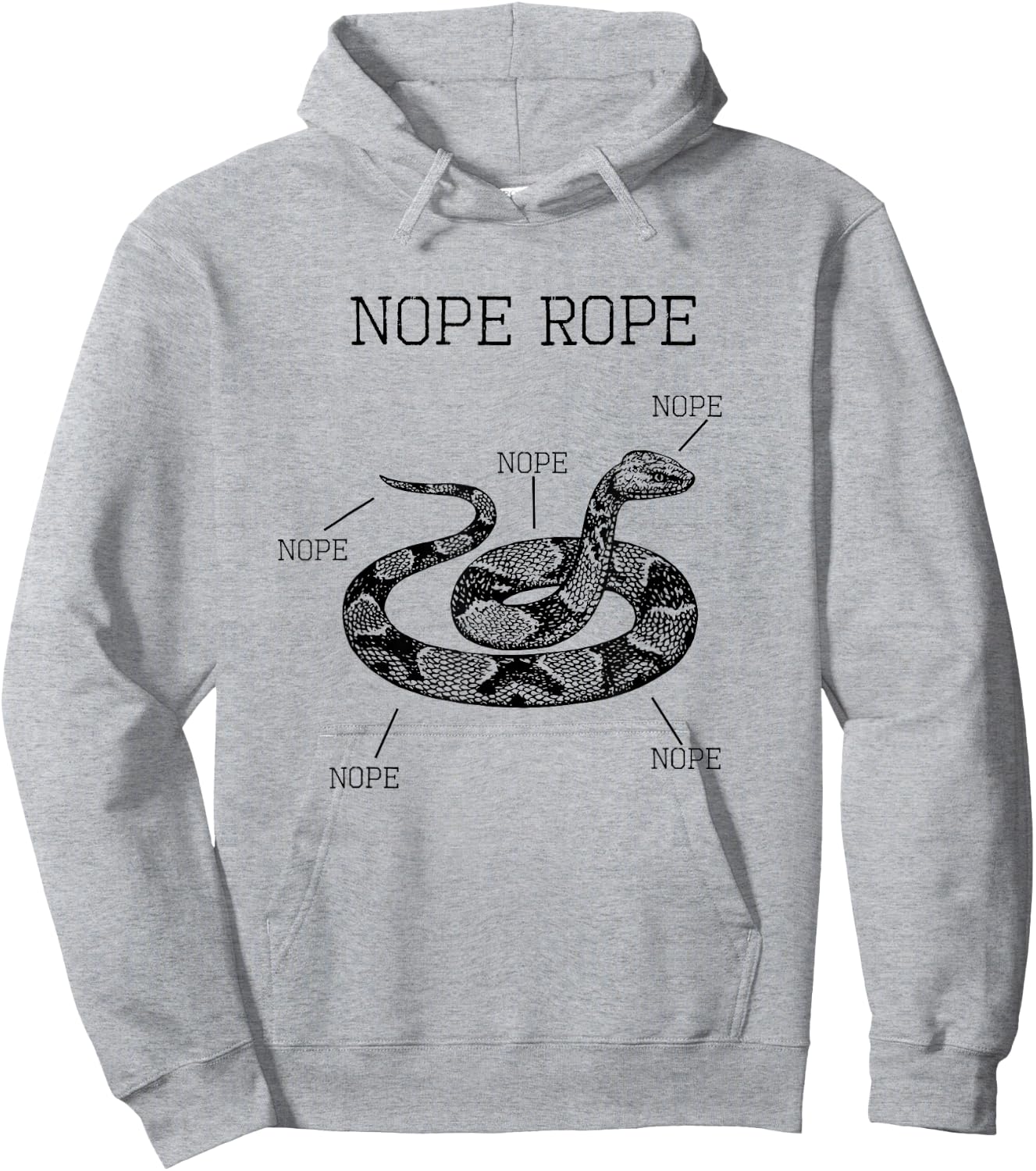 Nope Rope Snake Funny Animal Anatomy Cute Snek Meme Shirt Hoodie - Hoodie | Ash