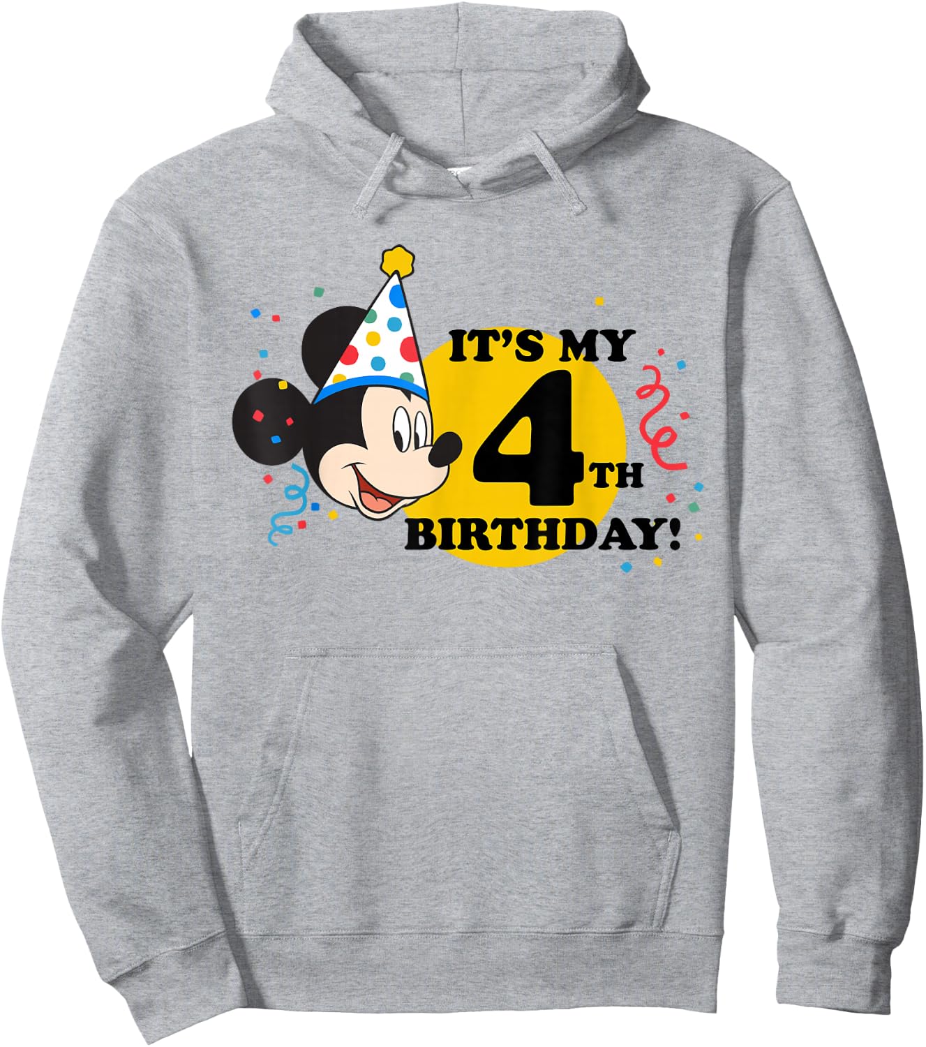 Disney Mickey Mouse 4th Birthday Hoodie - Hoodie | Ash