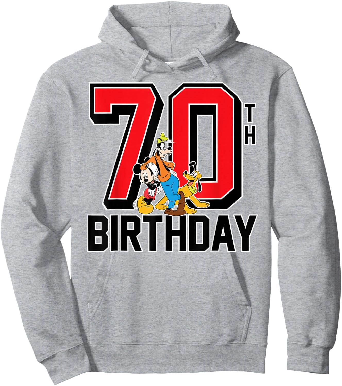 Mickey Mouse - Goofy Pluto 70th Birthday Hoodie - Hoodie | Ash
