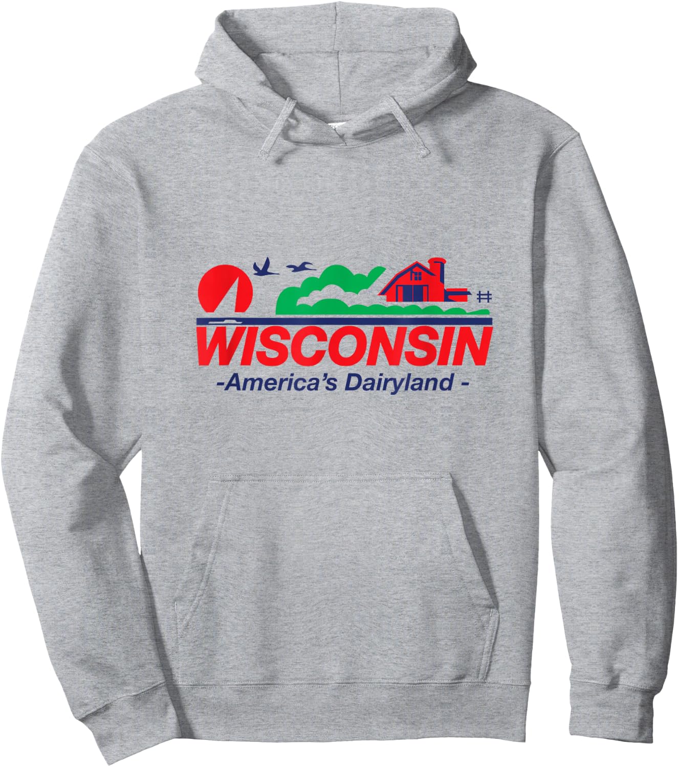 Wisconsin License Plate America's Dairyland Hoodie - Hoodie | Ash
