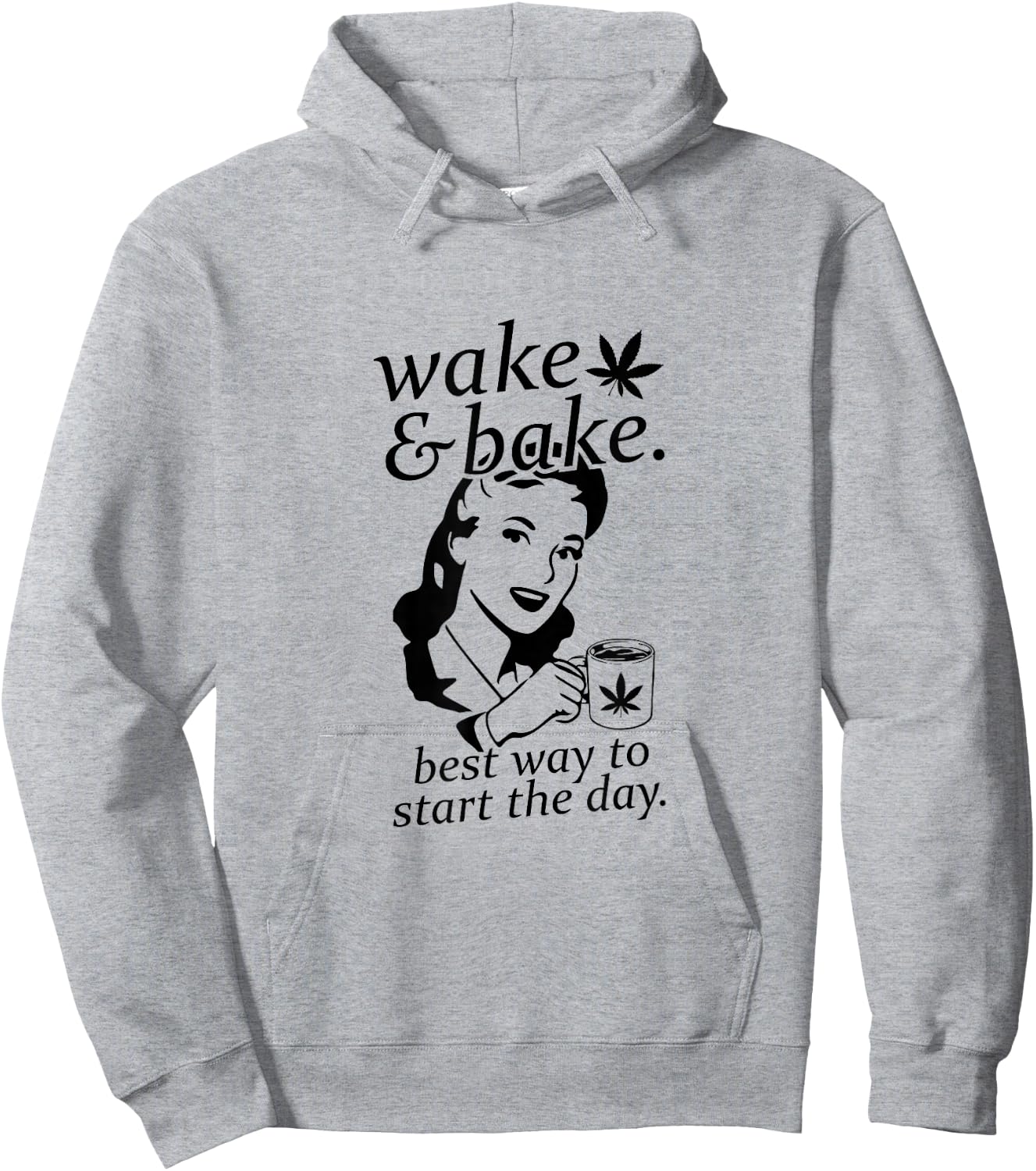 Funny Wake And Bake Marijuana Weed Hoodie - Hoodie | Ash