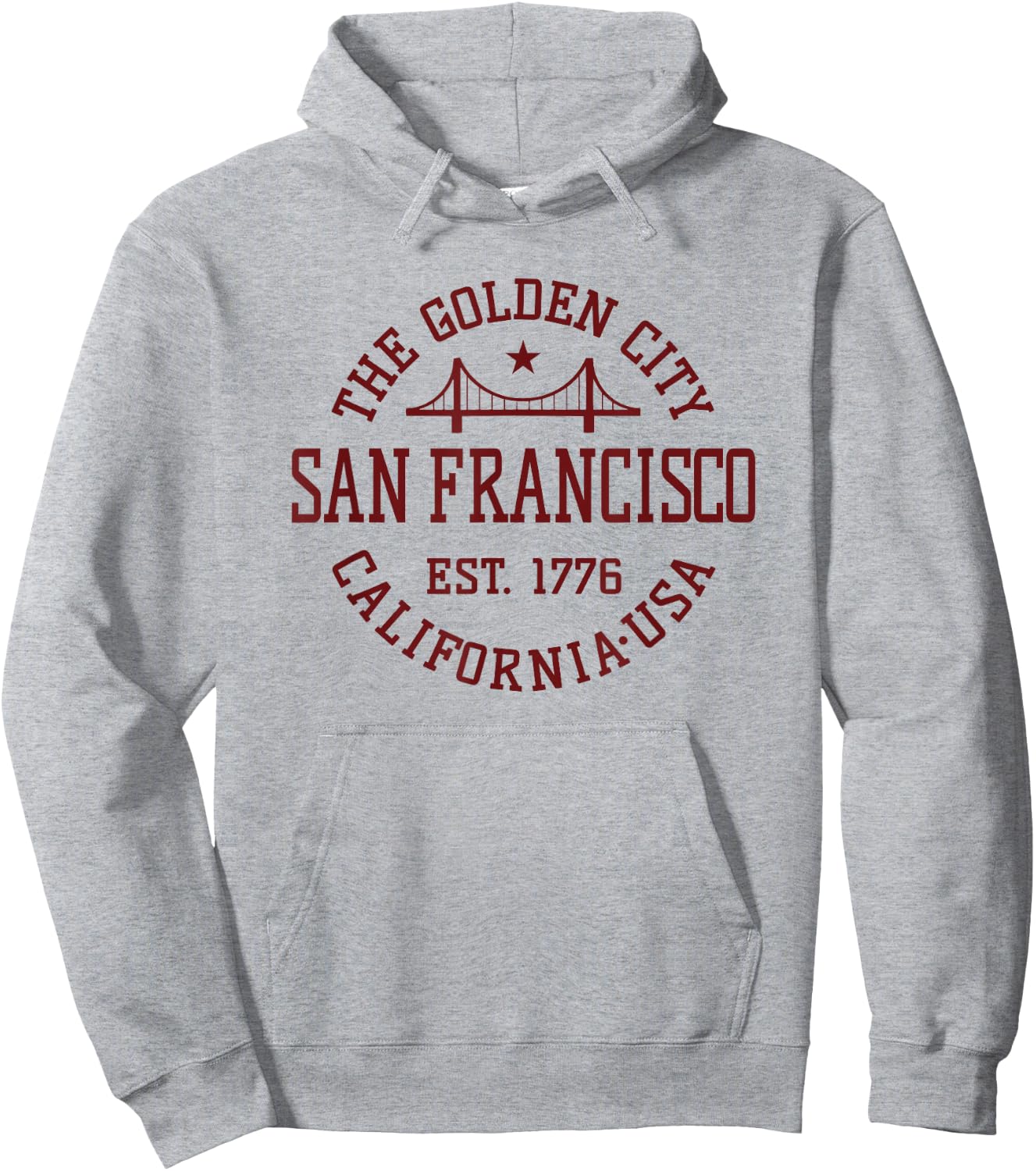 Retro San Francisco California Throwback Bridge Souvenir Hoodie - Hoodie | Ash