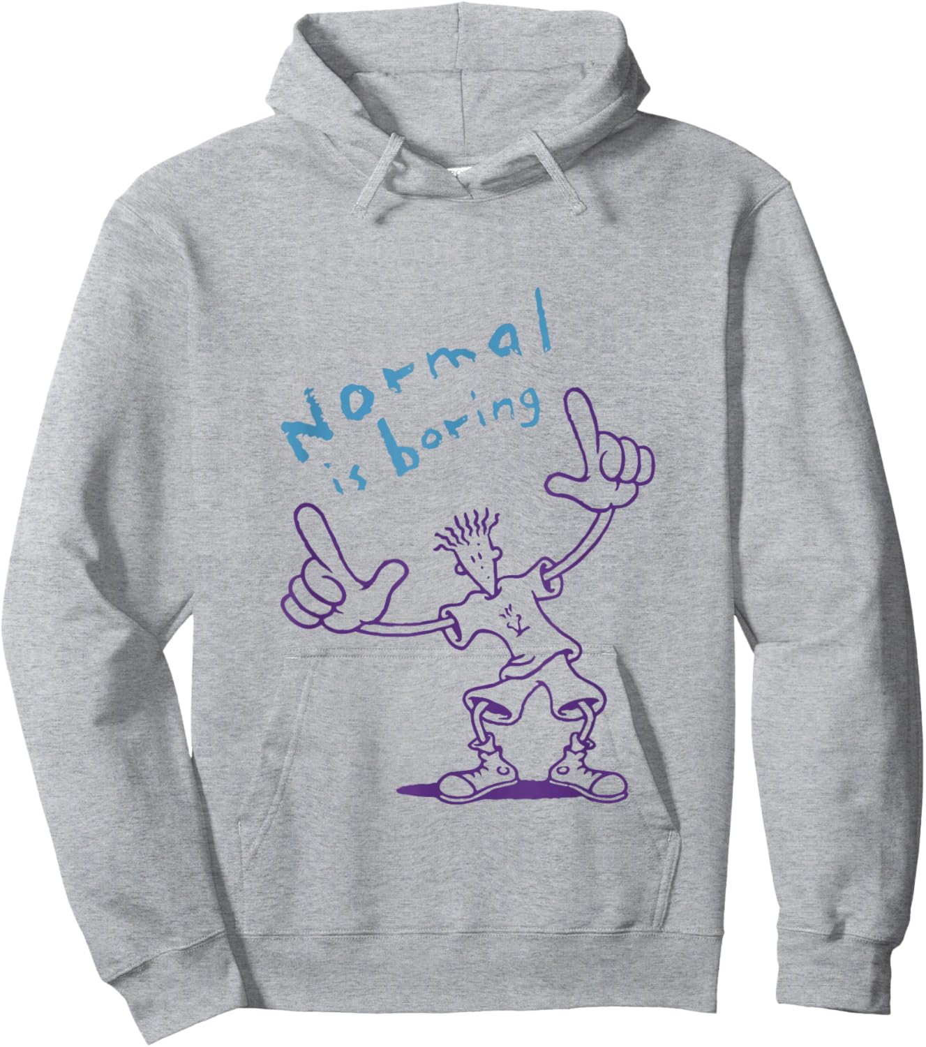 Fido Dido Points Normal Is Boring Hoodie - Hoodie | Ash