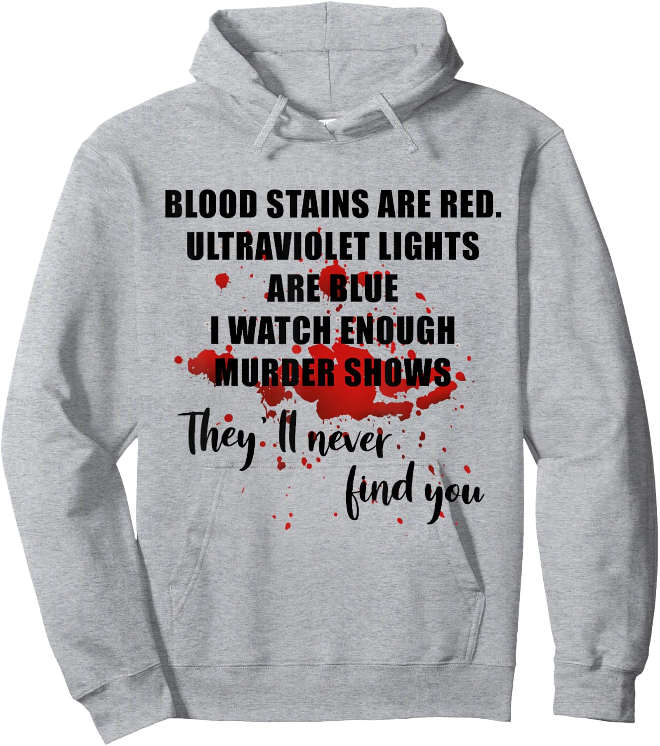 Blood Stains Are Red Ultraviolet Lights Are Blue Men & Women Hoodie - Hoodie | Ash