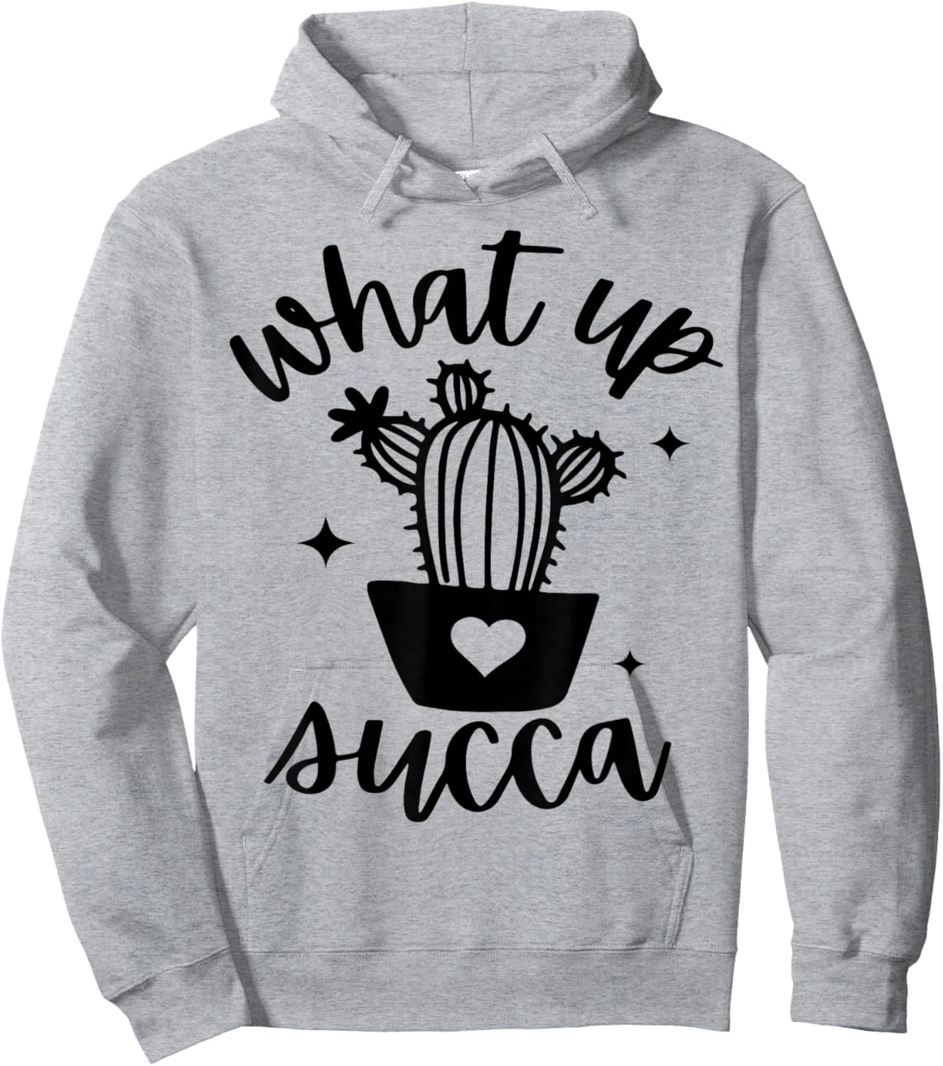 Outdoor Gardening & Garden Farming Crew Clothing Fun Gardener What's Up Succulent Plant Flower Lover Botanist Hoodie - Hoodie | Ash