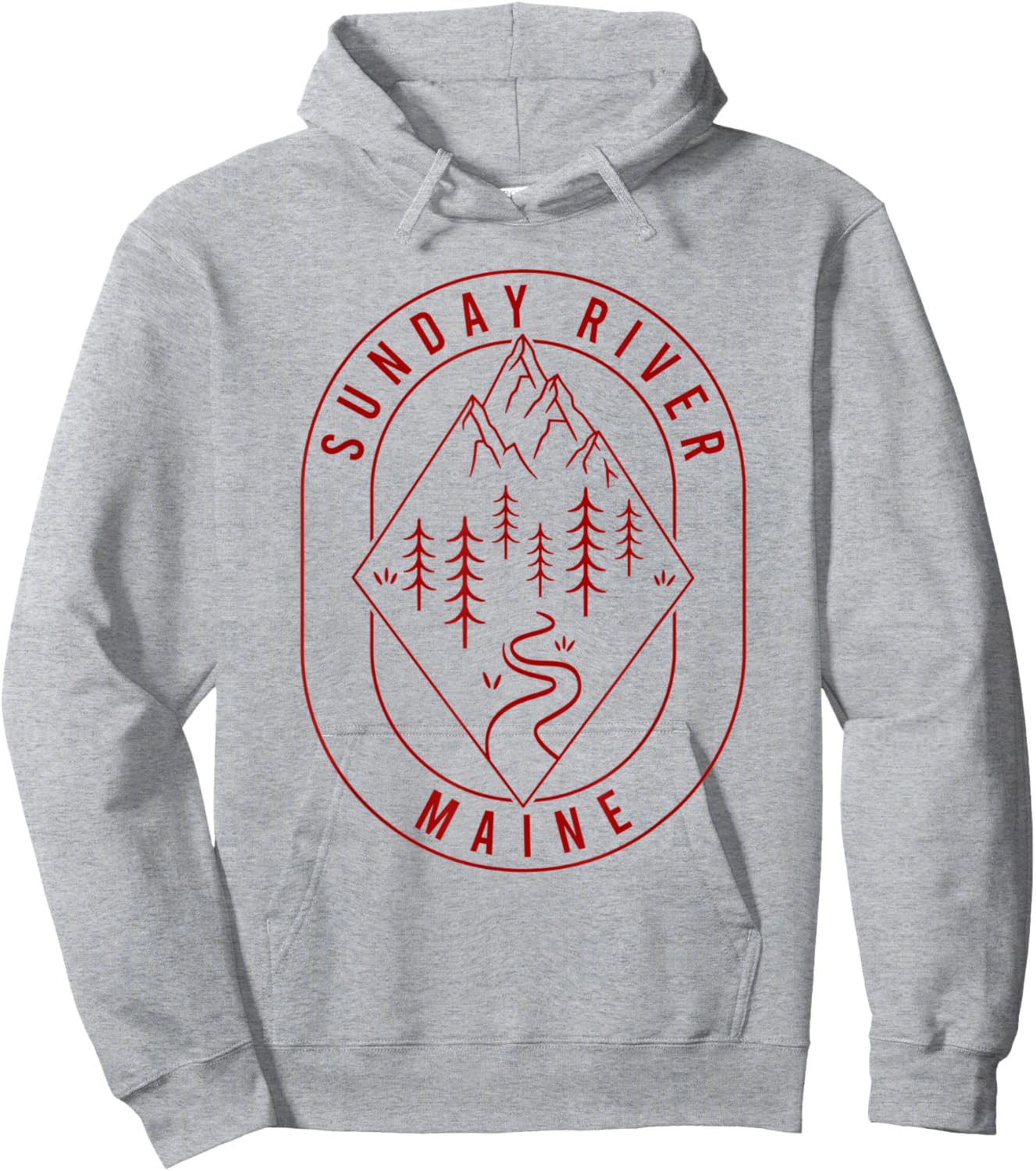 Sunday River Mountains Maine Hiking Outdoors Minimal Hoodie - Hoodie | Ash