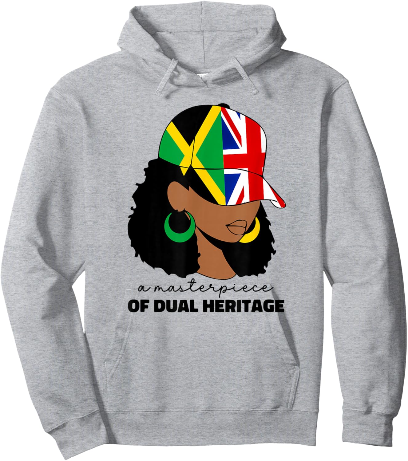 Half Britain And Jamaican British UK Jamaica Flag Girl Women Hoodie - Hoodie | Ash