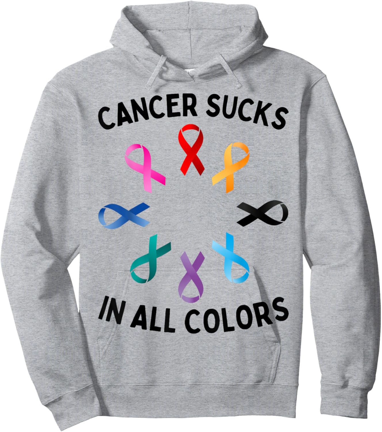 Whatever Color Cancer Sucks In Every Color Awareness Ribbons Hoodie - Hoodie | Ash